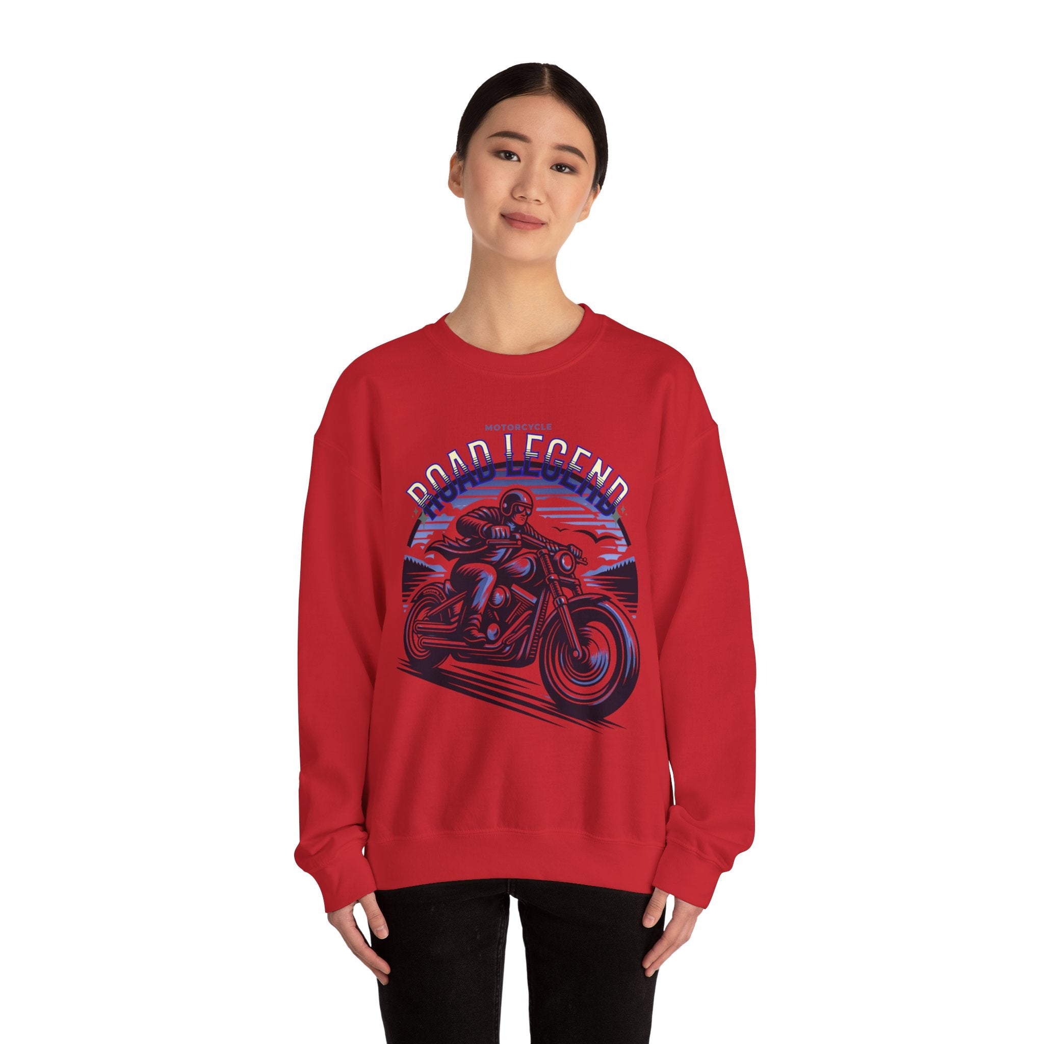 Motorcycle Road Legend Sweatshirt – Unisex Vintage Vibe Crewneck for Riders