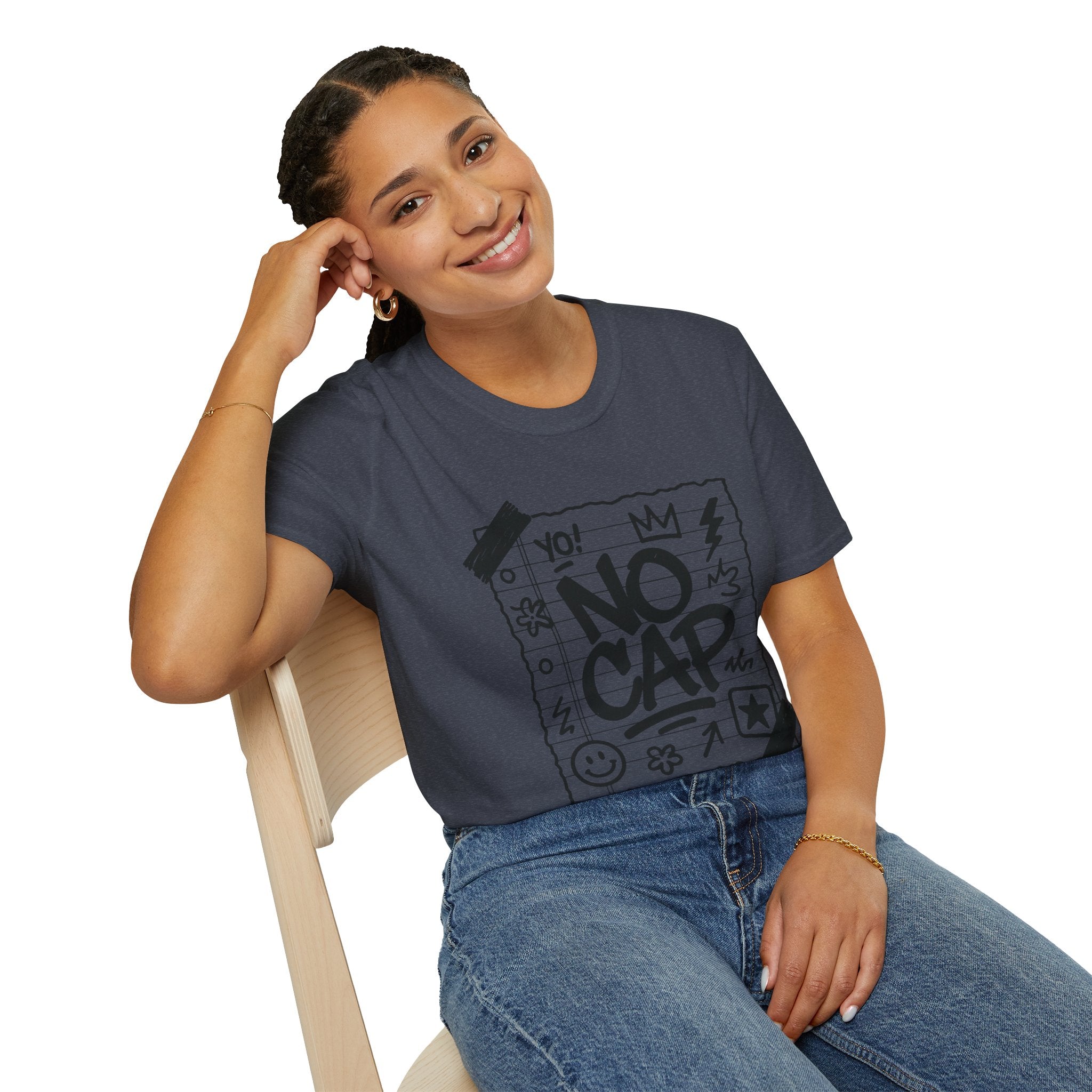 No Cap Streetstyle T-Shirt – Unisex Journal-Paper Graphic Tee, Bold Urban Statement