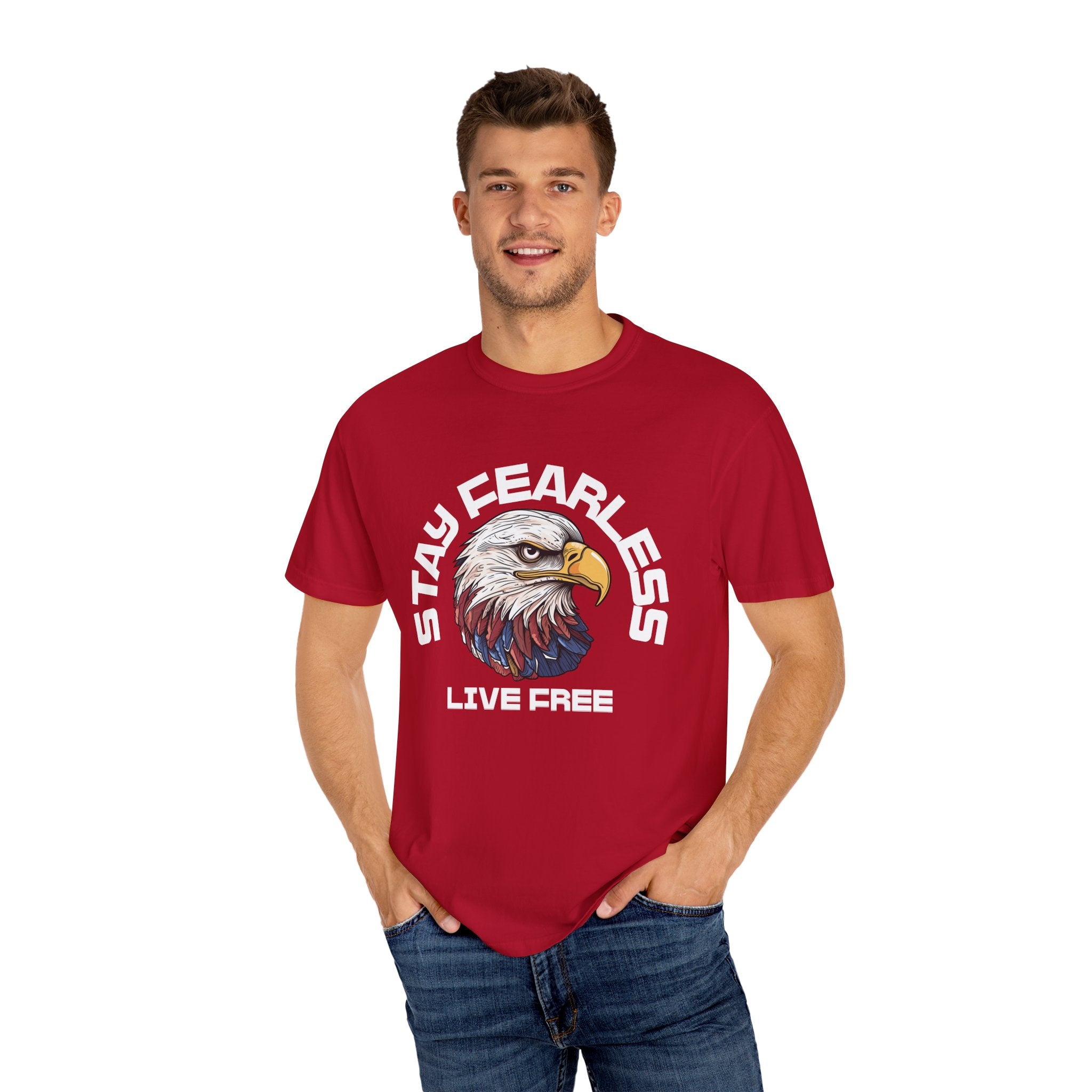 Fearless Eagle T-Shirt – Unisex “Stay Fearless, Live Free” Graphic Tee, Gift for Outdoor Lovers
