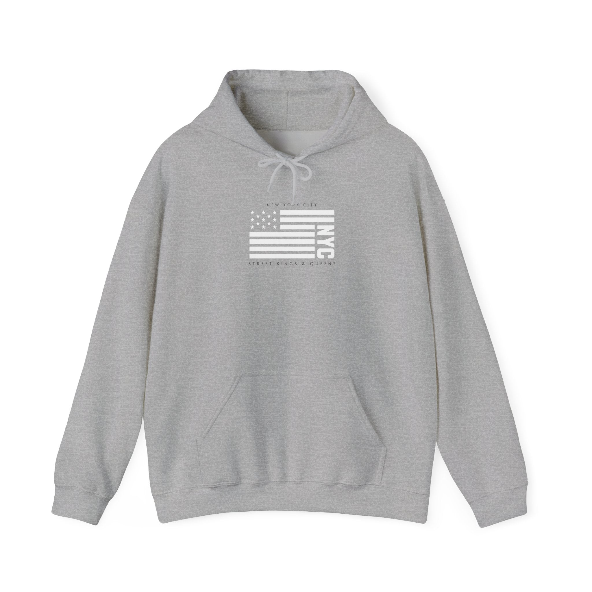 NYC Flag Hooded Sweatshirt – Cozy Unisex Pullover for City Lovers