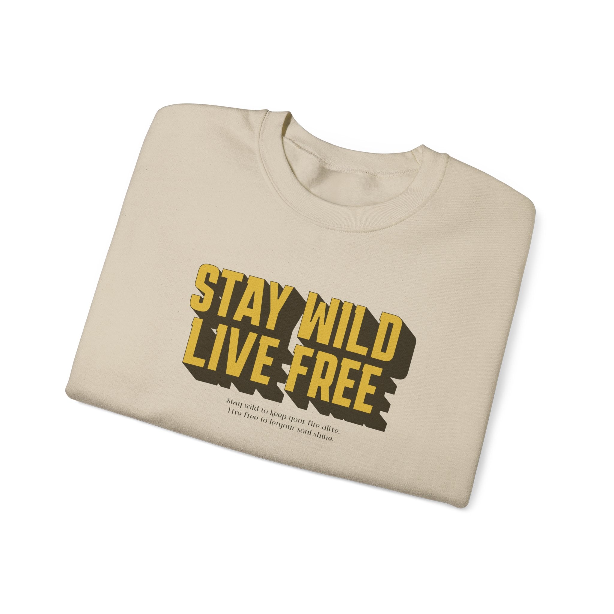 Stay Wild Live Free Sweatshirt | Unisex Outdoor Crewneck for Adventurers