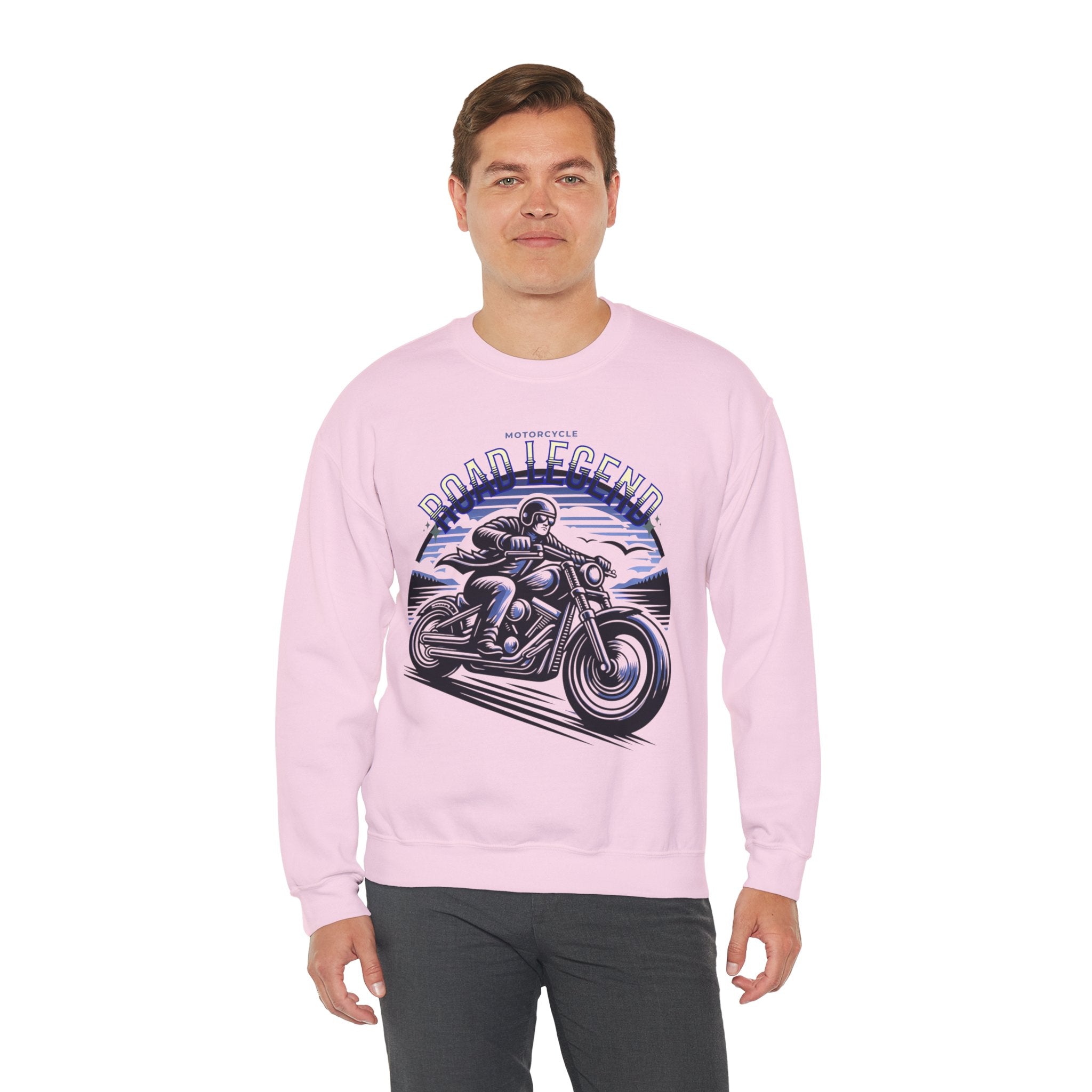 Motorcycle Road Legend Sweatshirt – Unisex Vintage Vibe Crewneck for Riders