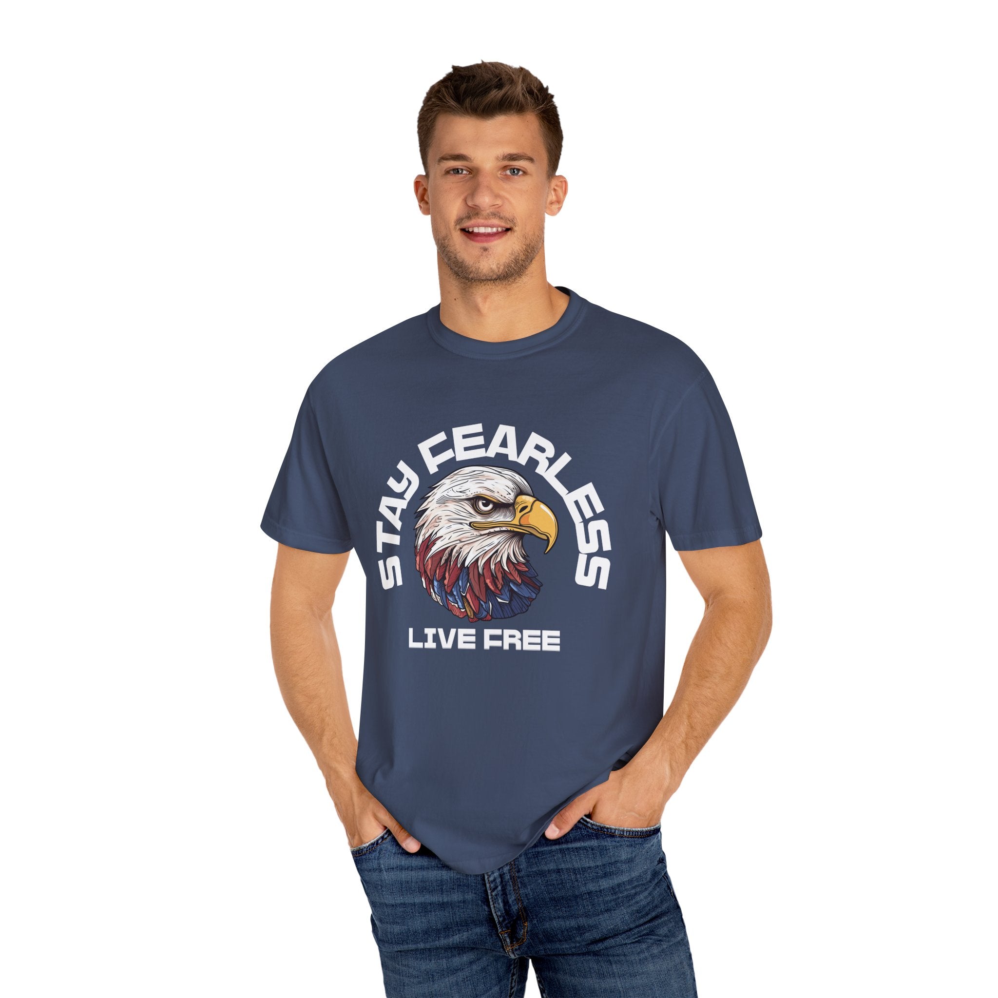 Fearless Eagle T-Shirt – Unisex “Stay Fearless, Live Free” Graphic Tee, Gift for Outdoor Lovers
