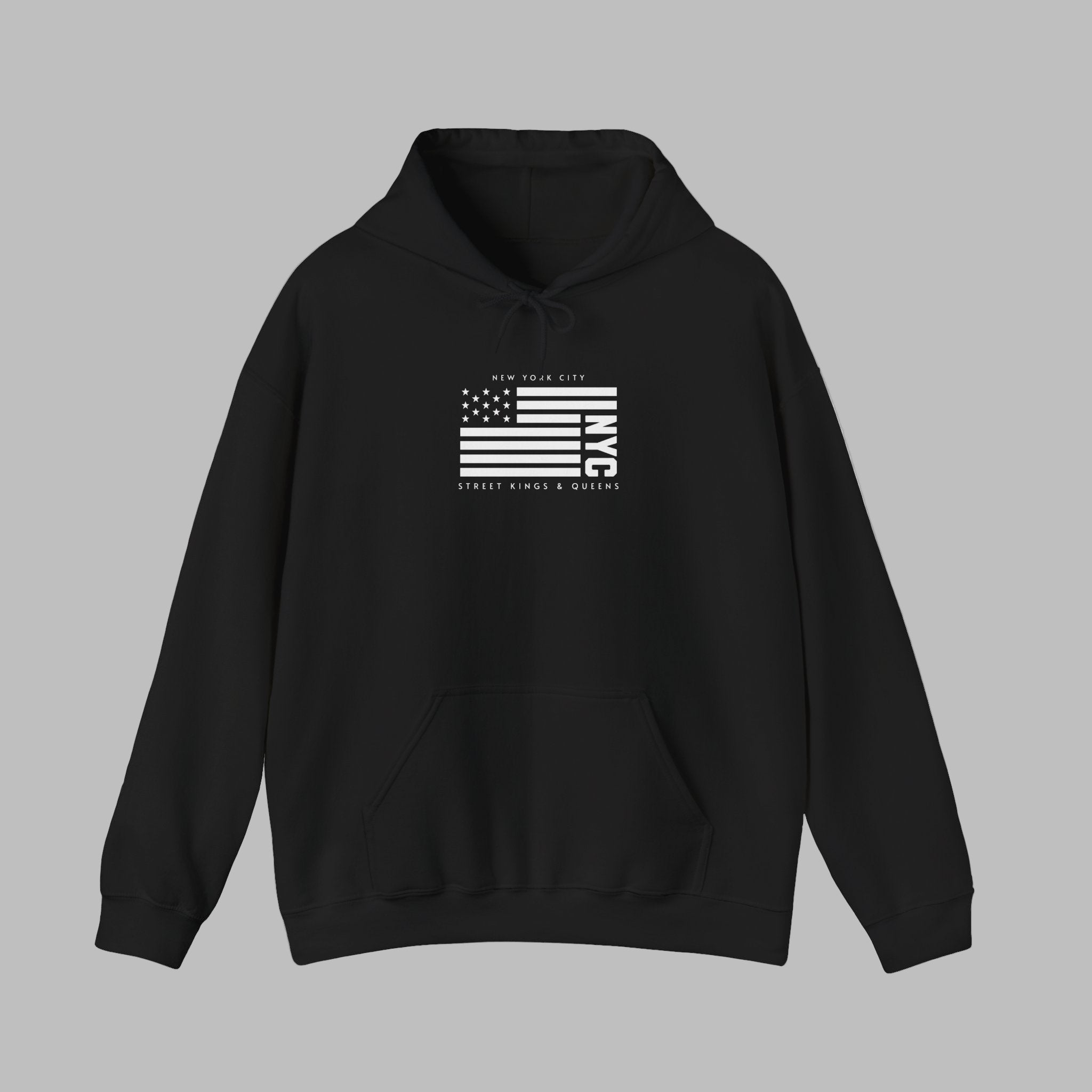 NYC Flag Hooded Sweatshirt – Cozy Unisex Pullover for City Lovers