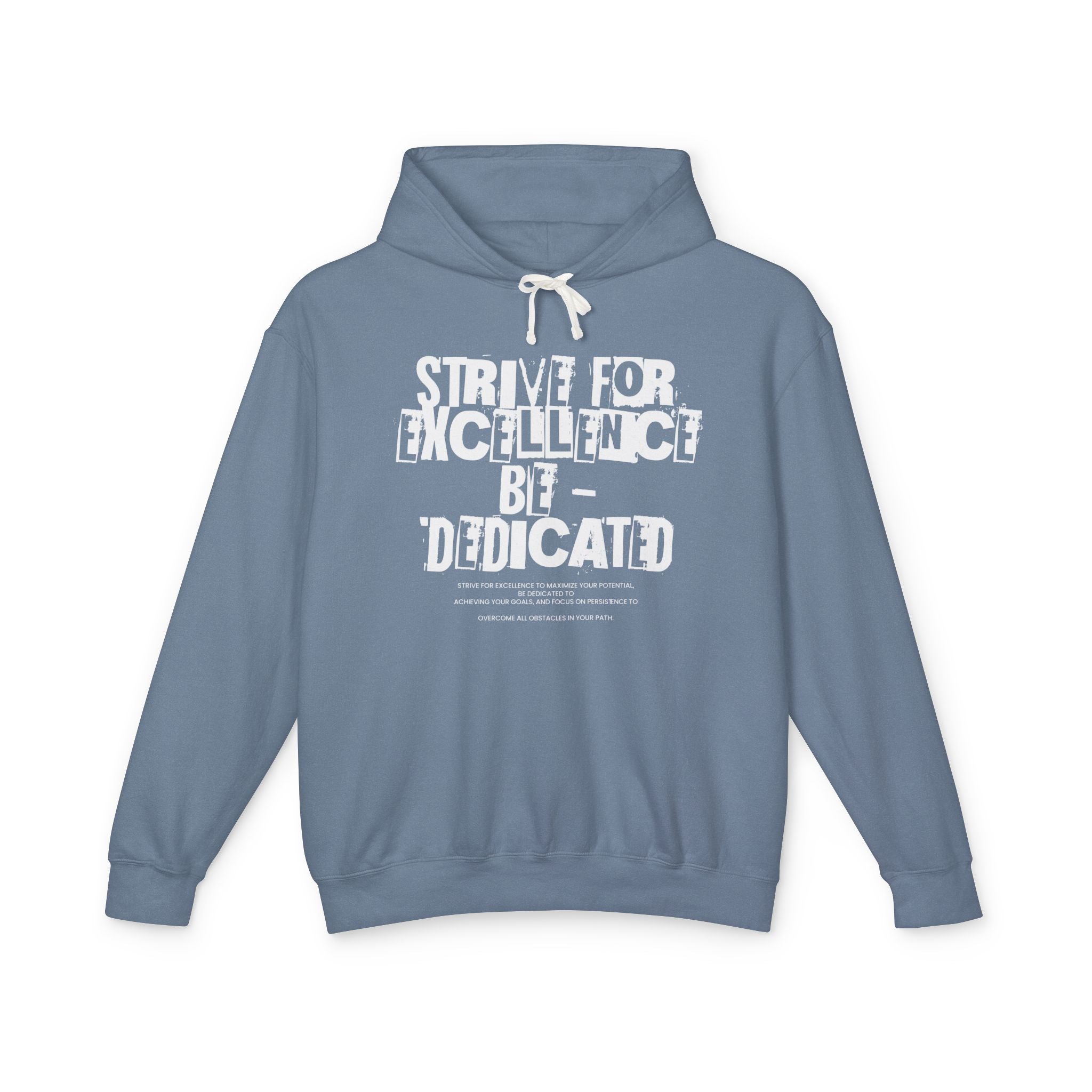Strive for Excellence Hoodie – Motivational Unisex Pullover for Goal-Getters, Lightweight Everyday Hoodie for Gym
