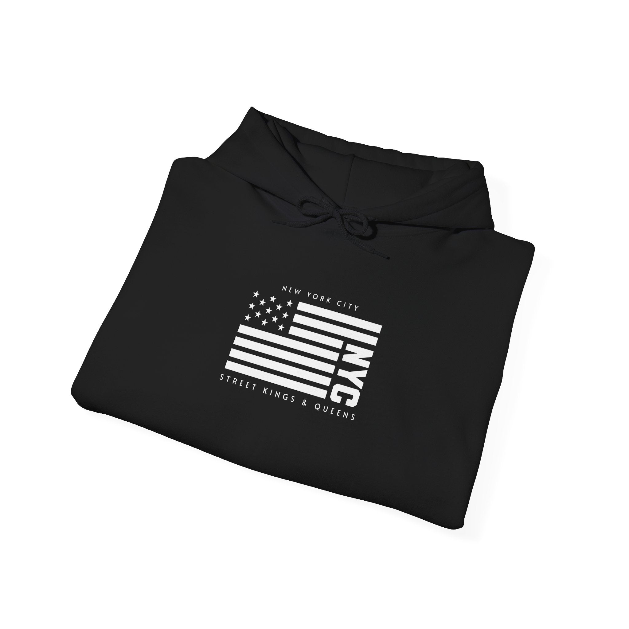 NYC Flag Hooded Sweatshirt – Cozy Unisex Pullover for City Lovers