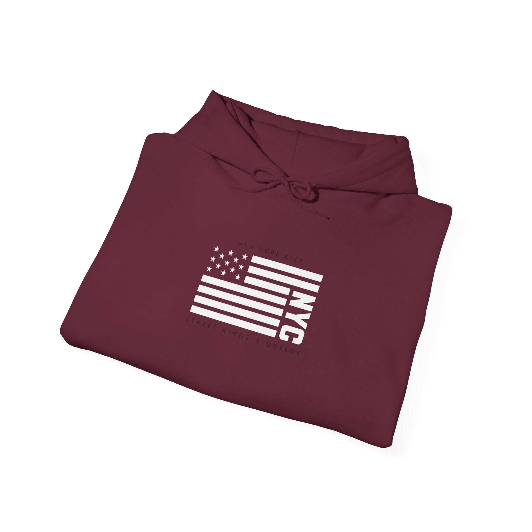 NYC Flag Hooded Sweatshirt – Cozy Unisex Pullover for City Lovers