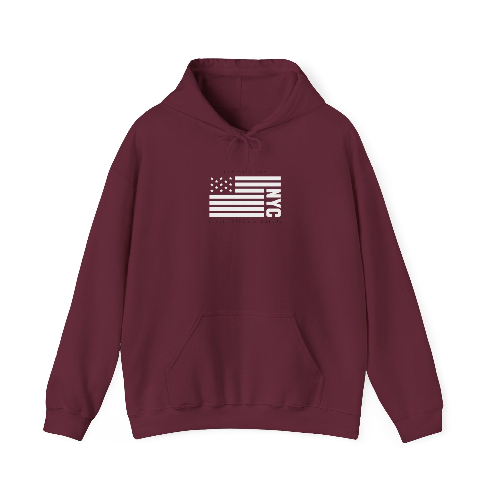 NYC Flag Hooded Sweatshirt – Cozy Unisex Pullover for City Lovers