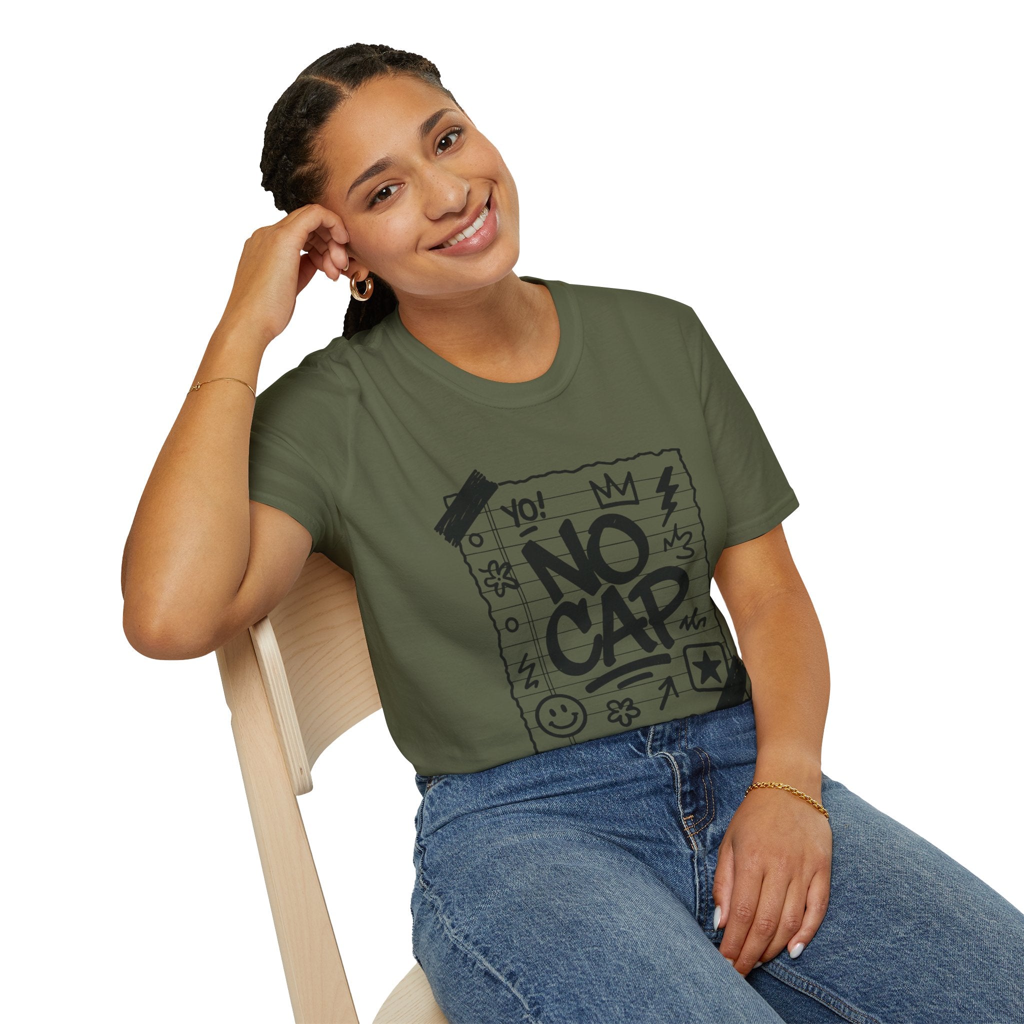 No Cap Streetstyle T-Shirt – Unisex Journal-Paper Graphic Tee, Bold Urban Statement