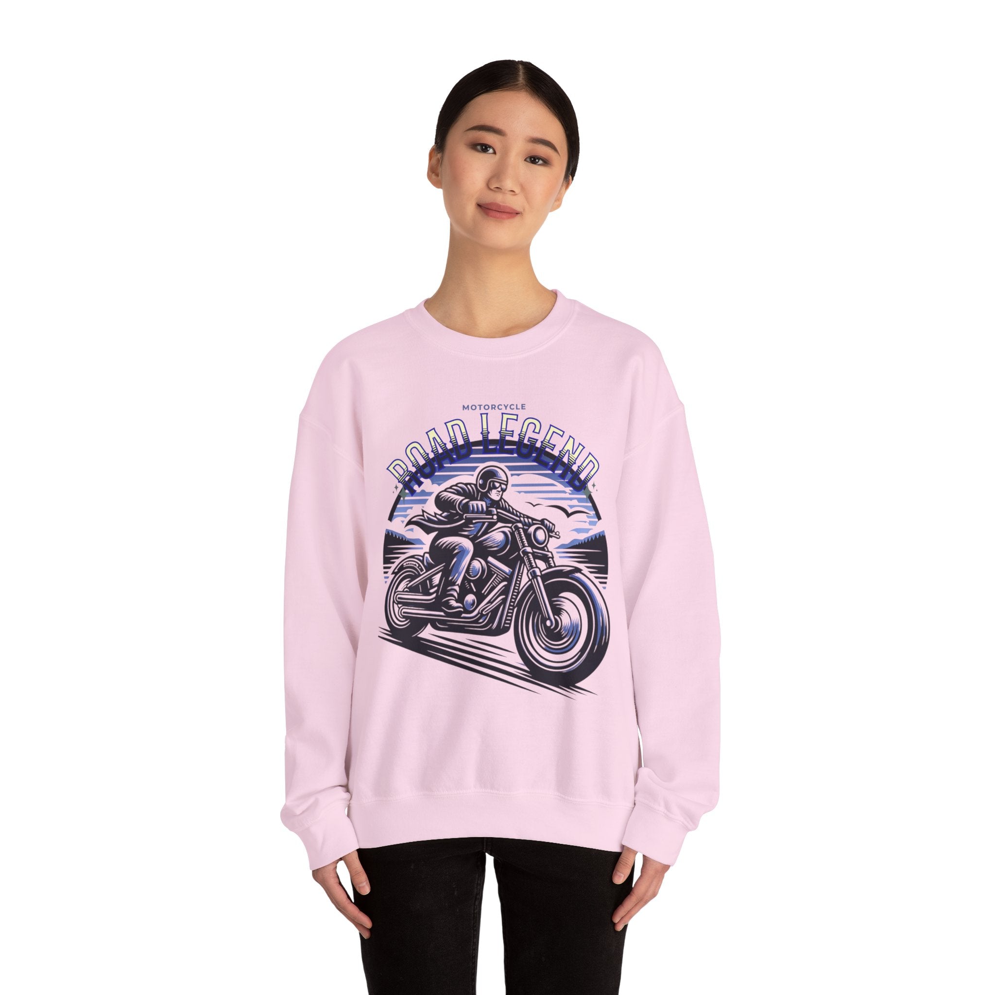 Motorcycle Road Legend Sweatshirt – Unisex Vintage Vibe Crewneck for Riders
