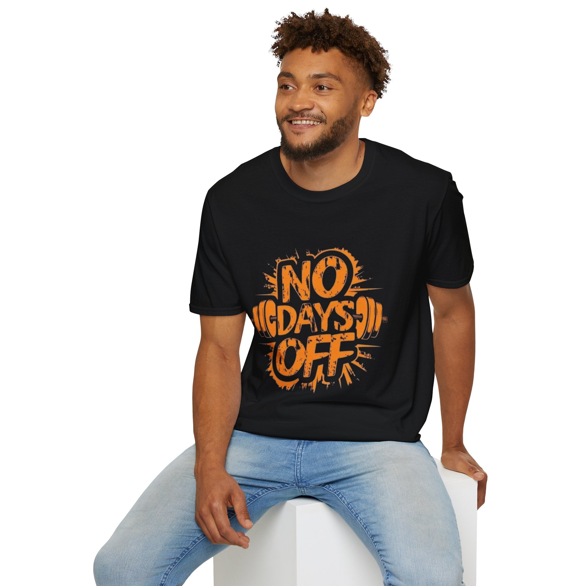 No Days Off Graphic Tee – Unisex Streetstyle Workout Shirt
