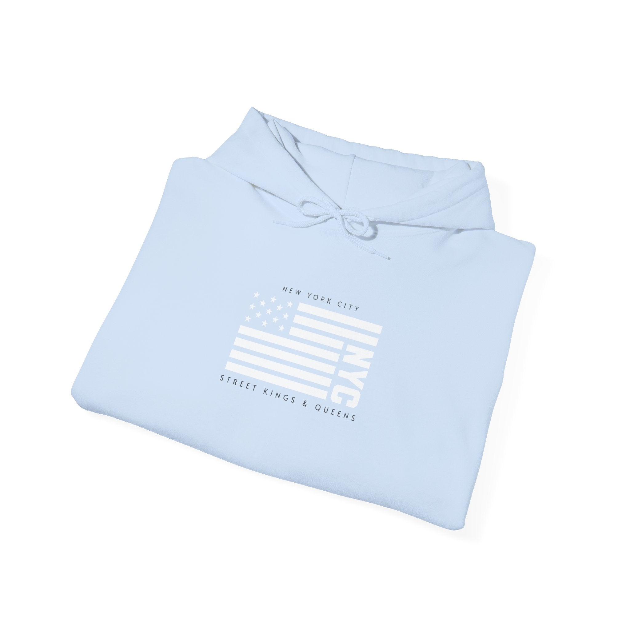 NYC Flag Hooded Sweatshirt – Cozy Unisex Pullover for City Lovers