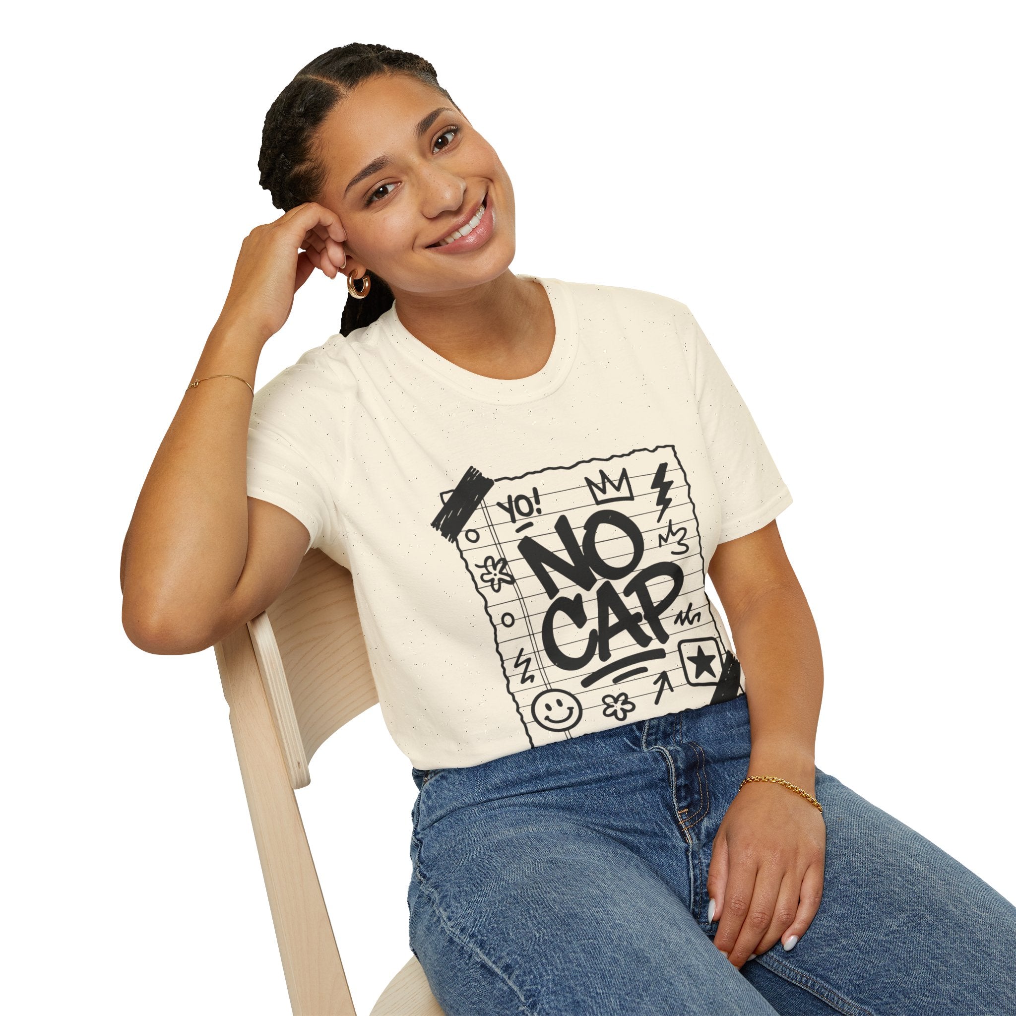 No Cap Streetstyle T-Shirt – Unisex Journal-Paper Graphic Tee, Bold Urban Statement