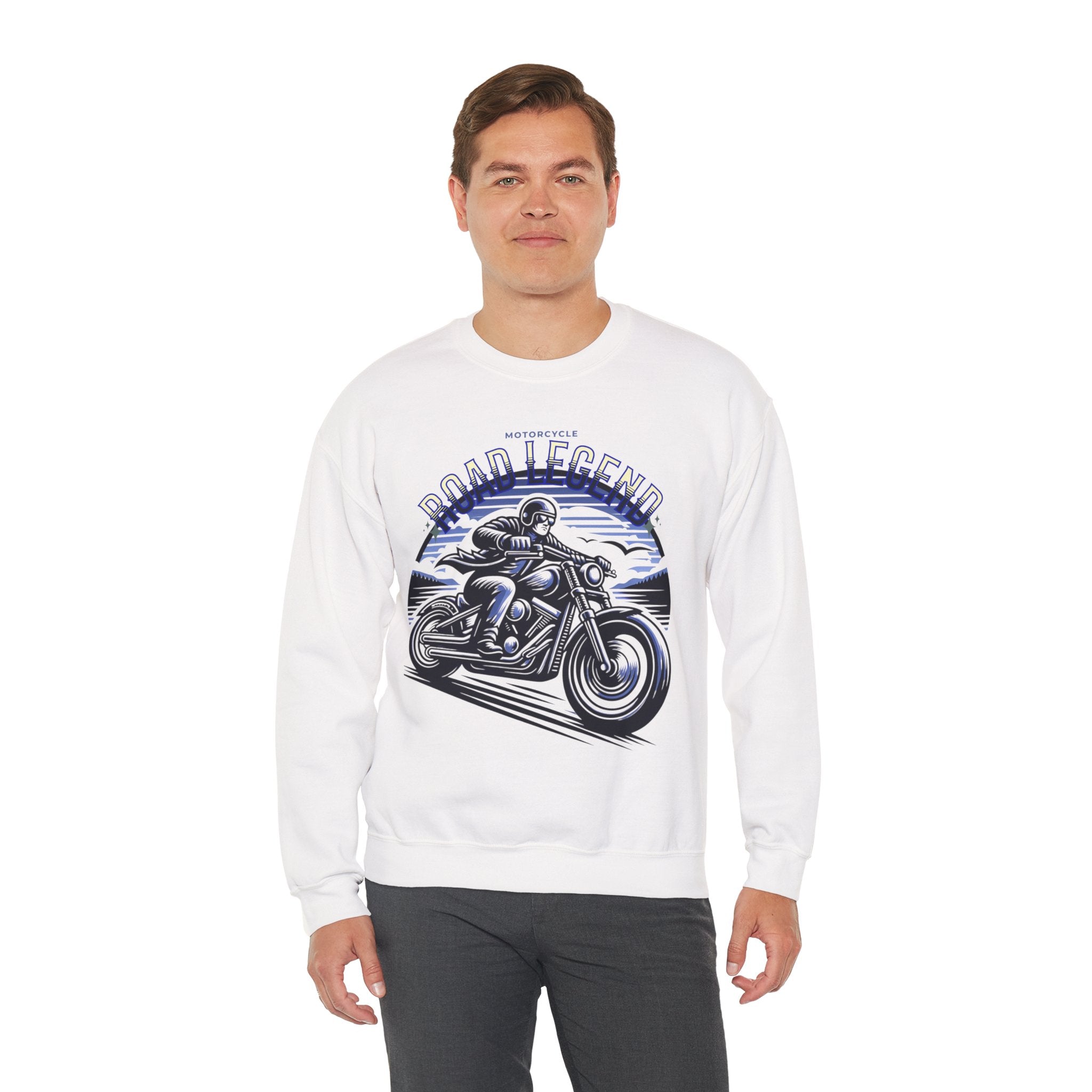 Motorcycle Road Legend Sweatshirt – Unisex Vintage Vibe Crewneck for Riders