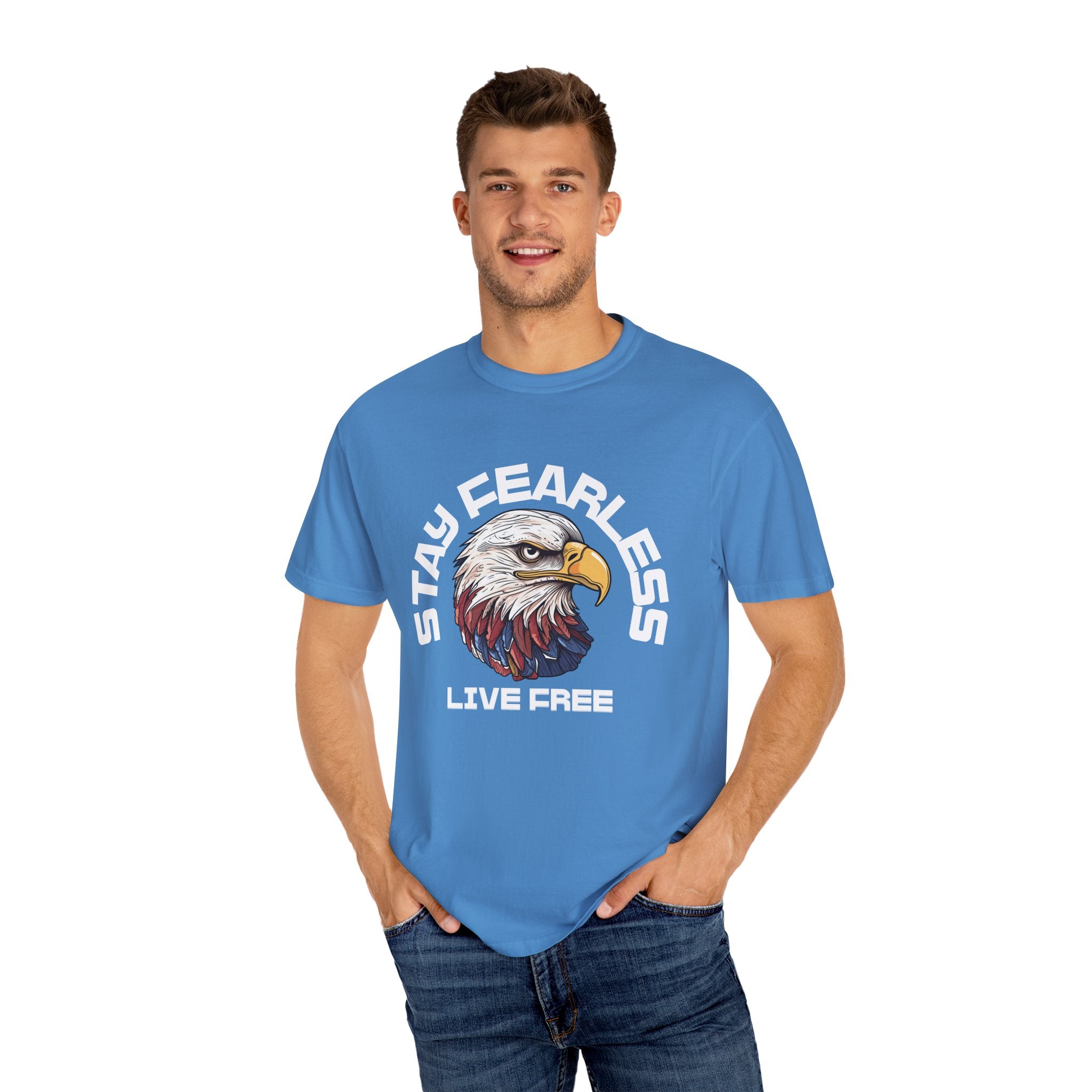 Fearless Eagle T-Shirt – Unisex “Stay Fearless, Live Free” Graphic Tee, Gift for Outdoor Lovers