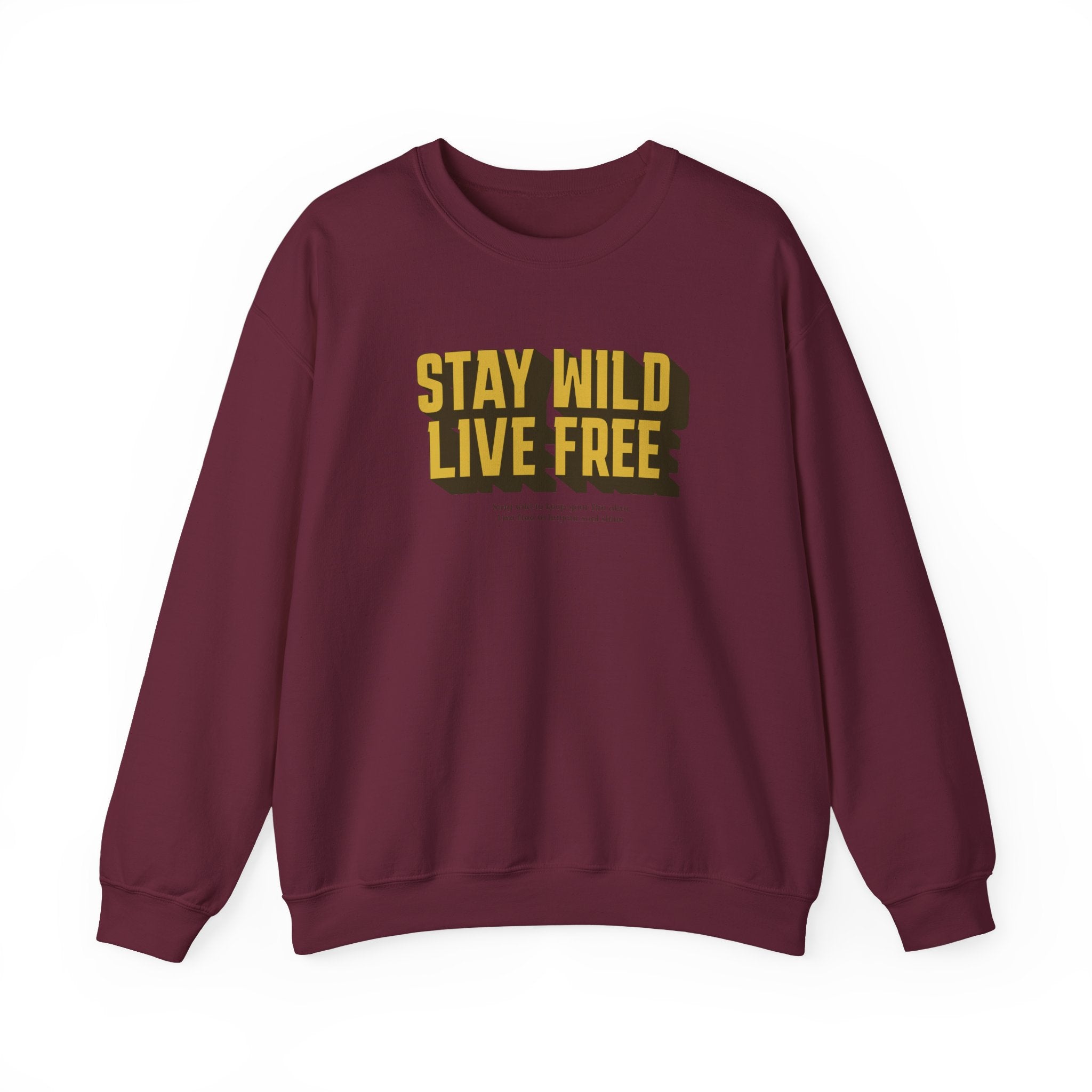 Stay Wild Live Free Sweatshirt | Unisex Outdoor Crewneck for Adventurers