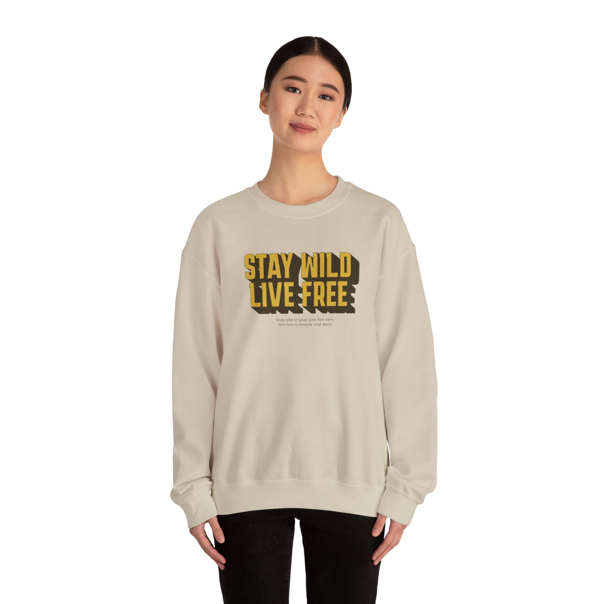 Stay Wild Live Free Sweatshirt | Unisex Outdoor Crewneck for Adventurers