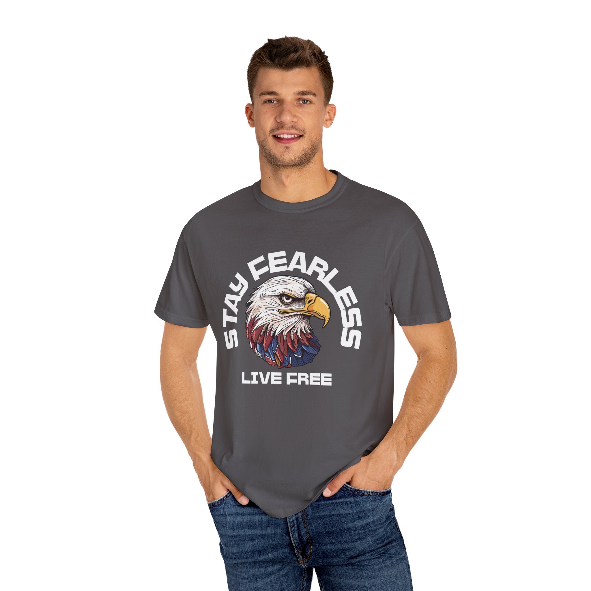 Fearless Eagle T-Shirt – Unisex “Stay Fearless, Live Free” Graphic Tee, Gift for Outdoor Lovers
