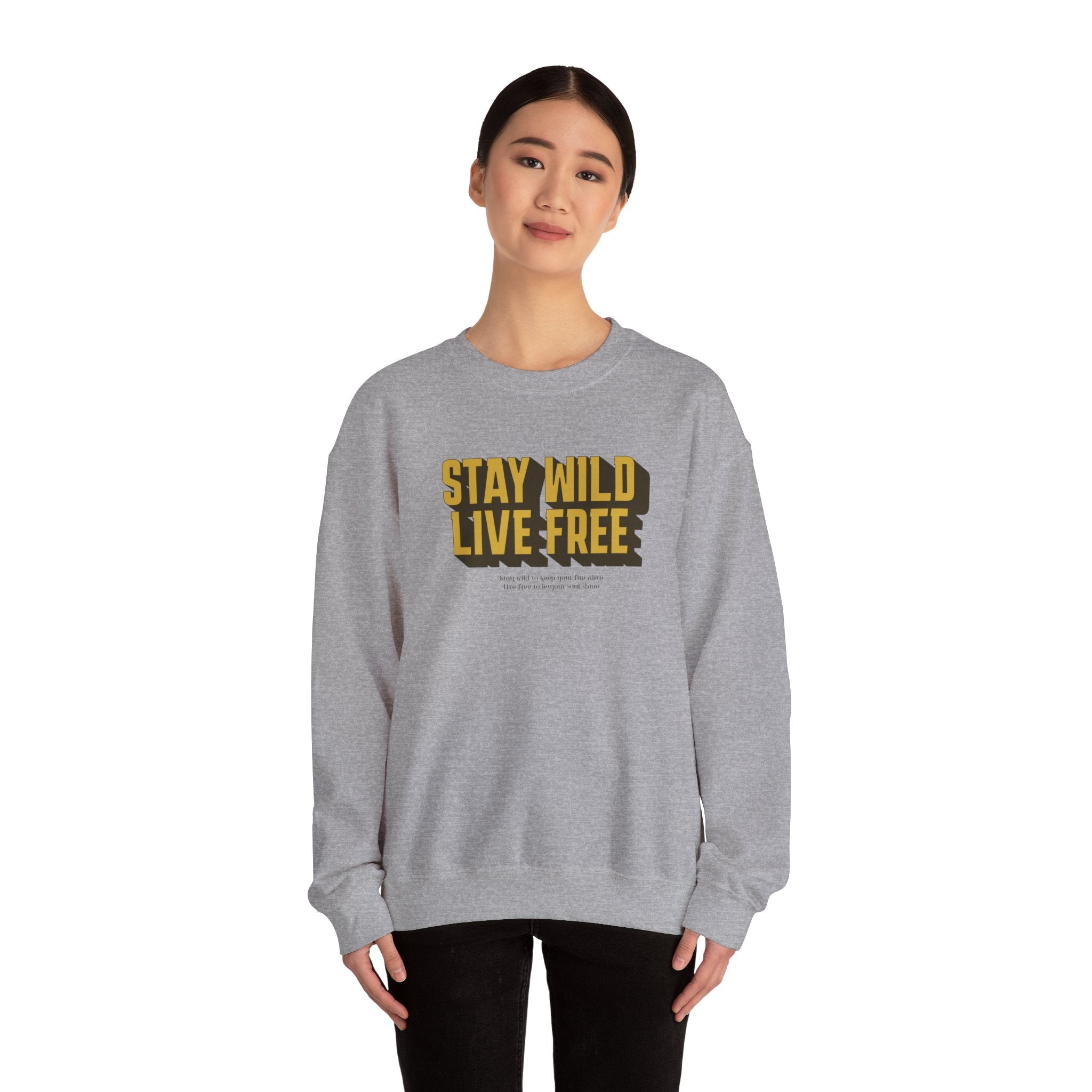 Stay Wild Live Free Sweatshirt | Unisex Outdoor Crewneck for Adventurers