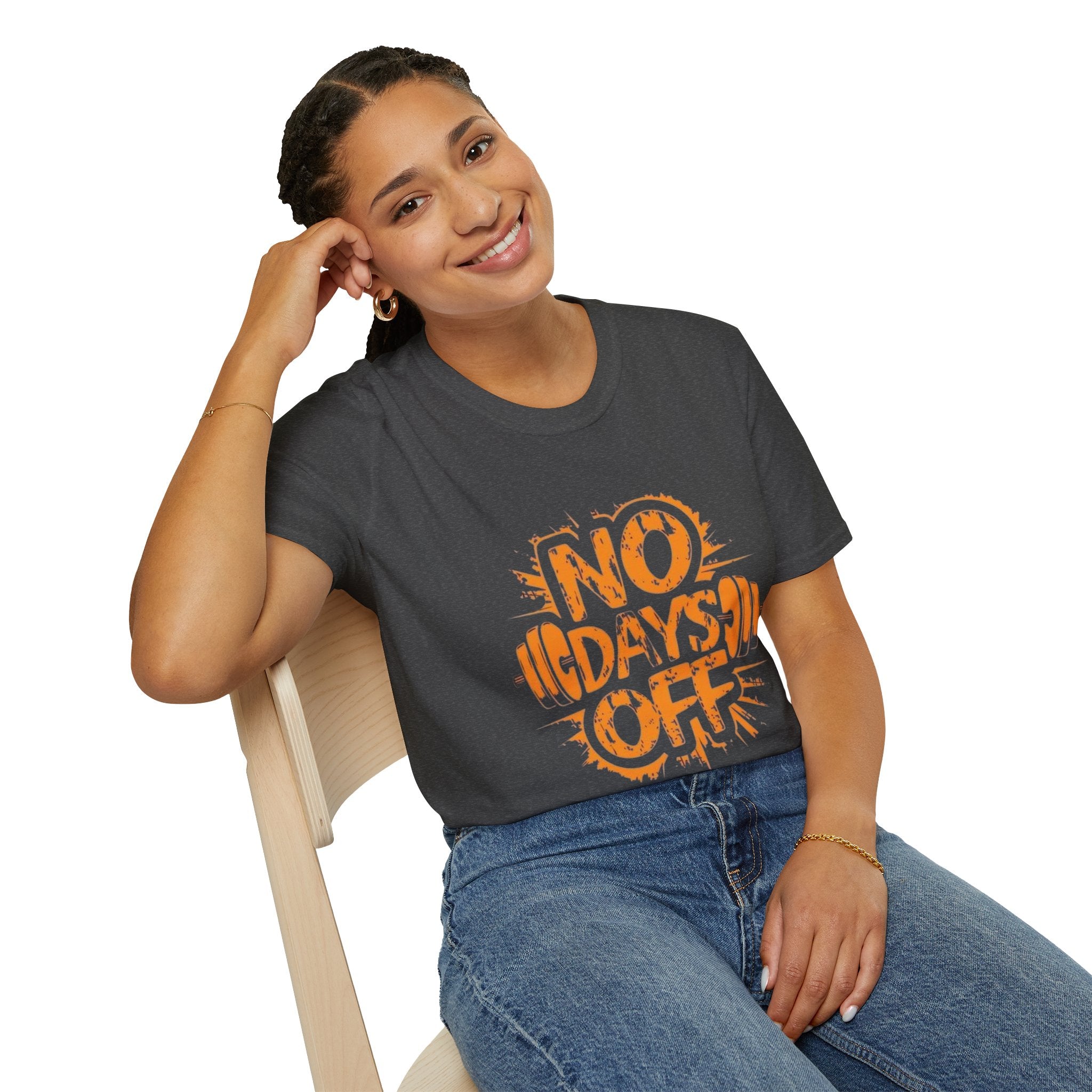 No Days Off Graphic Tee – Unisex Streetstyle Workout Shirt