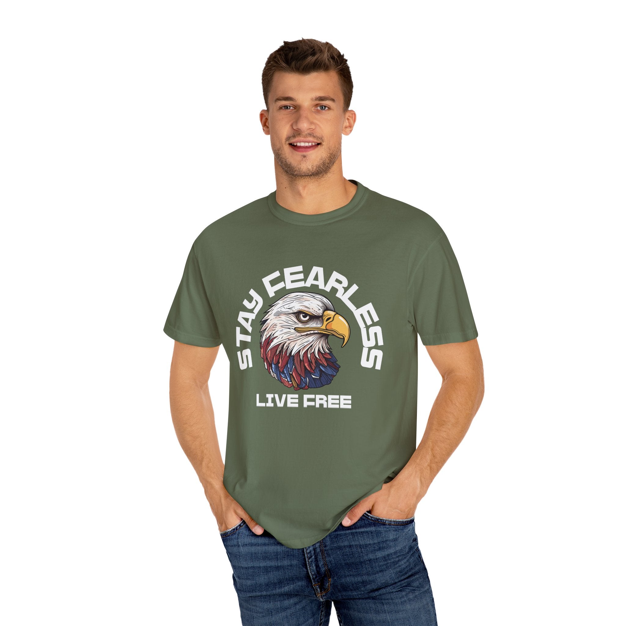 Fearless Eagle T-Shirt – Unisex “Stay Fearless, Live Free” Graphic Tee, Gift for Outdoor Lovers