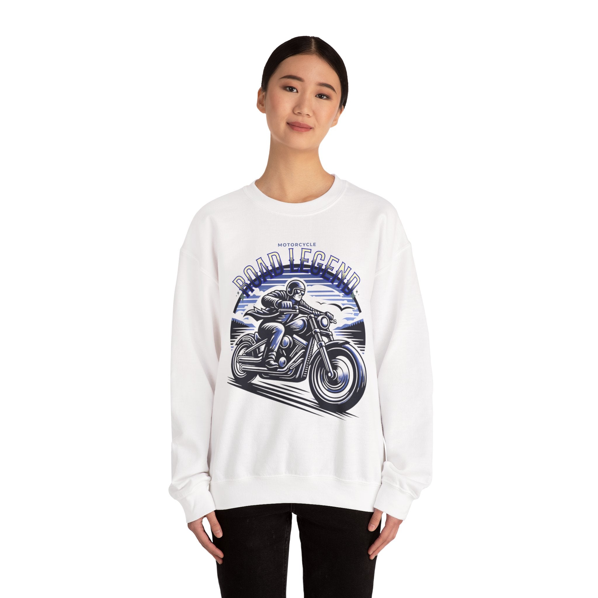 Motorcycle Road Legend Sweatshirt – Unisex Vintage Vibe Crewneck for Riders