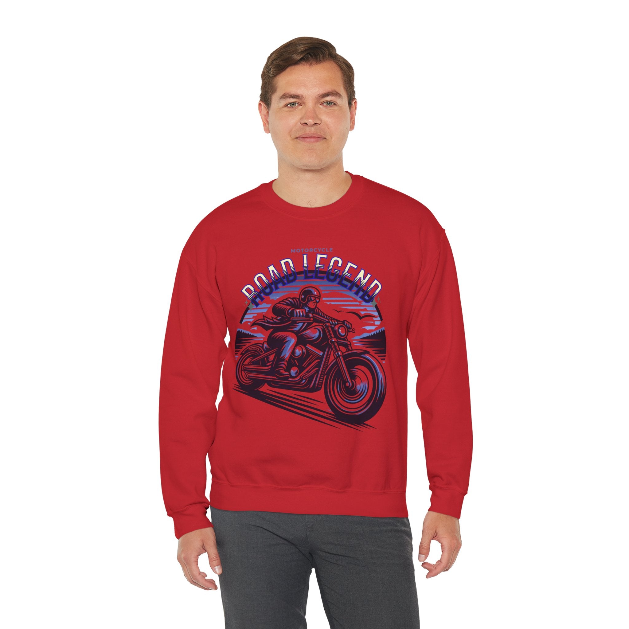 Motorcycle Road Legend Sweatshirt – Unisex Vintage Vibe Crewneck for Riders