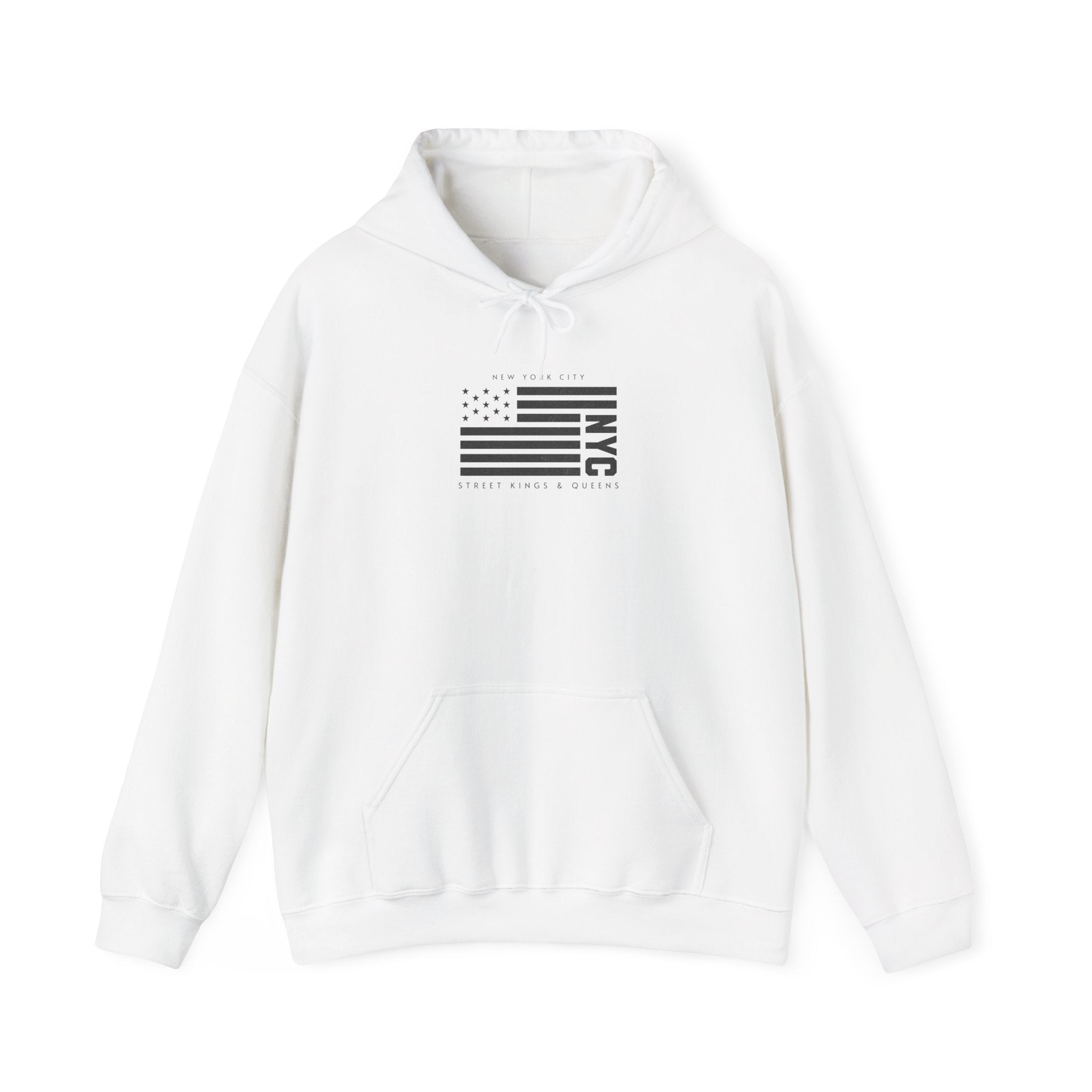 NYC Flag Hooded Sweatshirt – Cozy Unisex Pullover for City Lovers