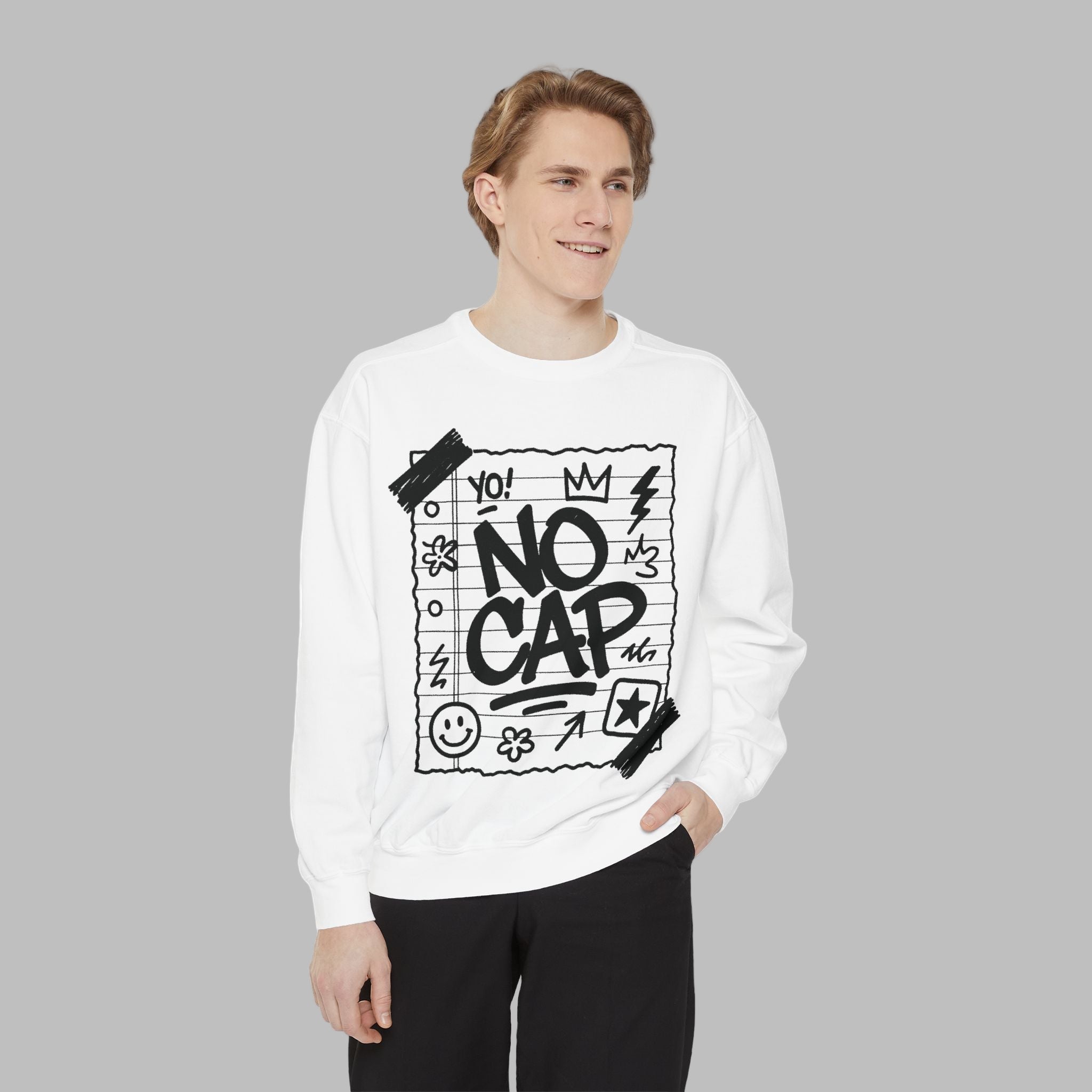 NO CAP Streetwear Hoodie – Unisex Urban Graffiti Sweatshirt, Journal-Paper Style