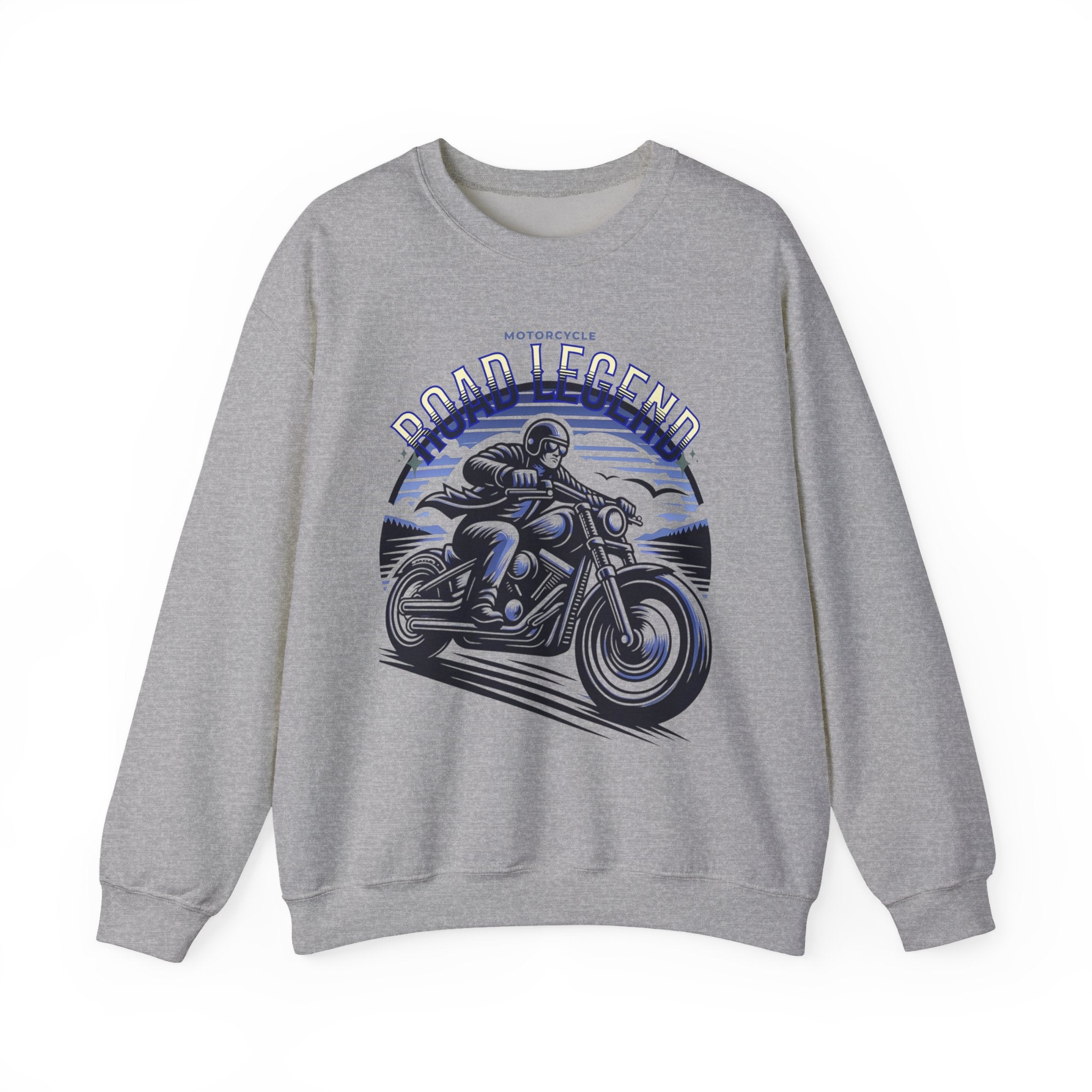 Motorcycle Road Legend Sweatshirt – Unisex Vintage Vibe Crewneck for Riders