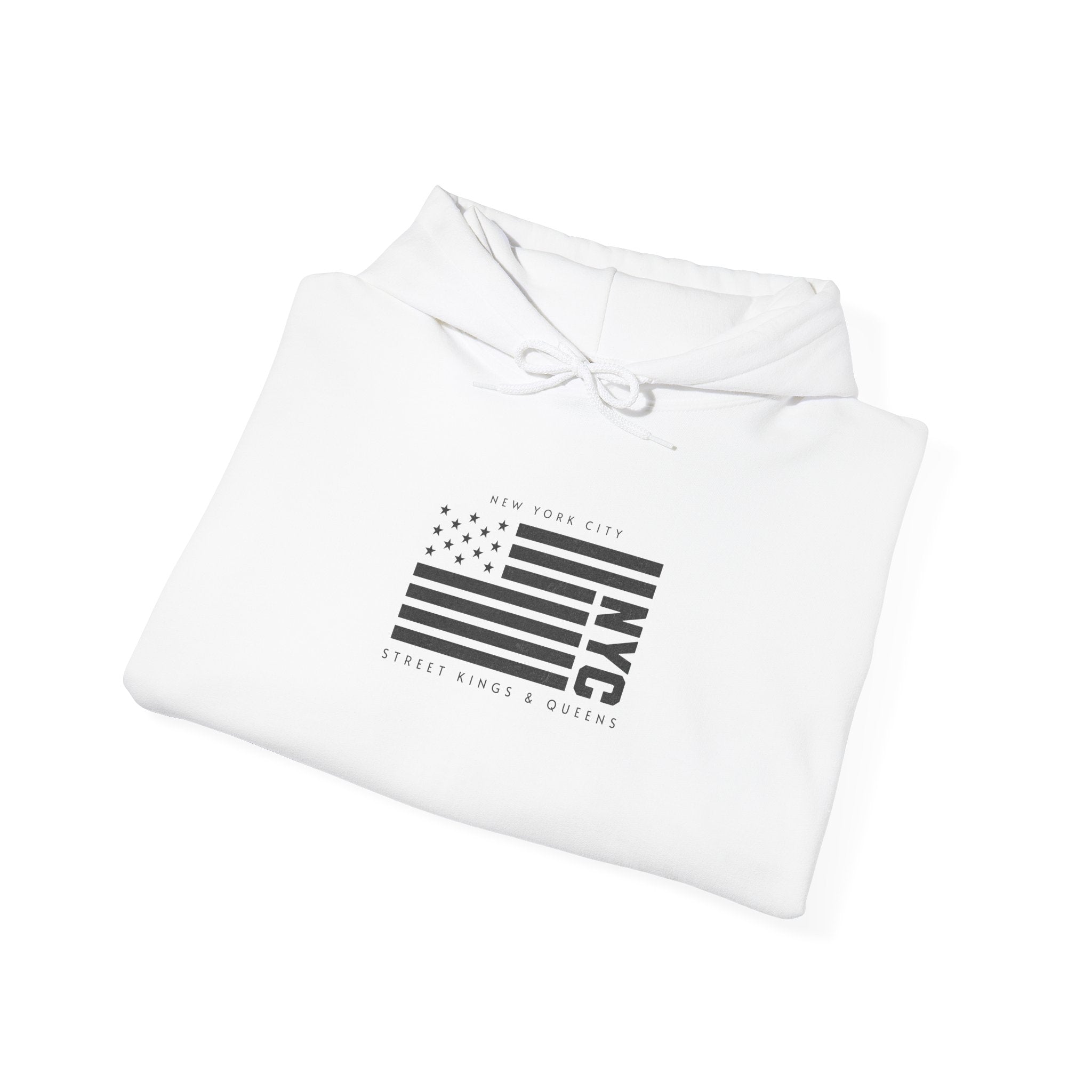 NYC Flag Hooded Sweatshirt – Cozy Unisex Pullover for City Lovers