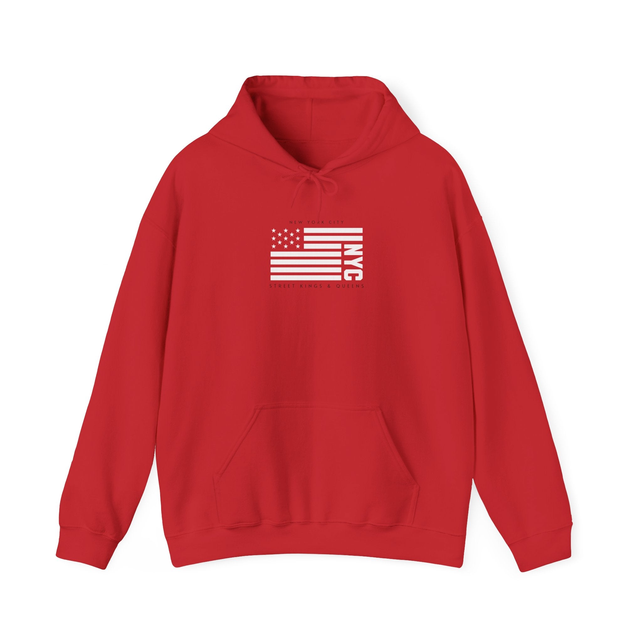 NYC Flag Hooded Sweatshirt – Cozy Unisex Pullover for City Lovers