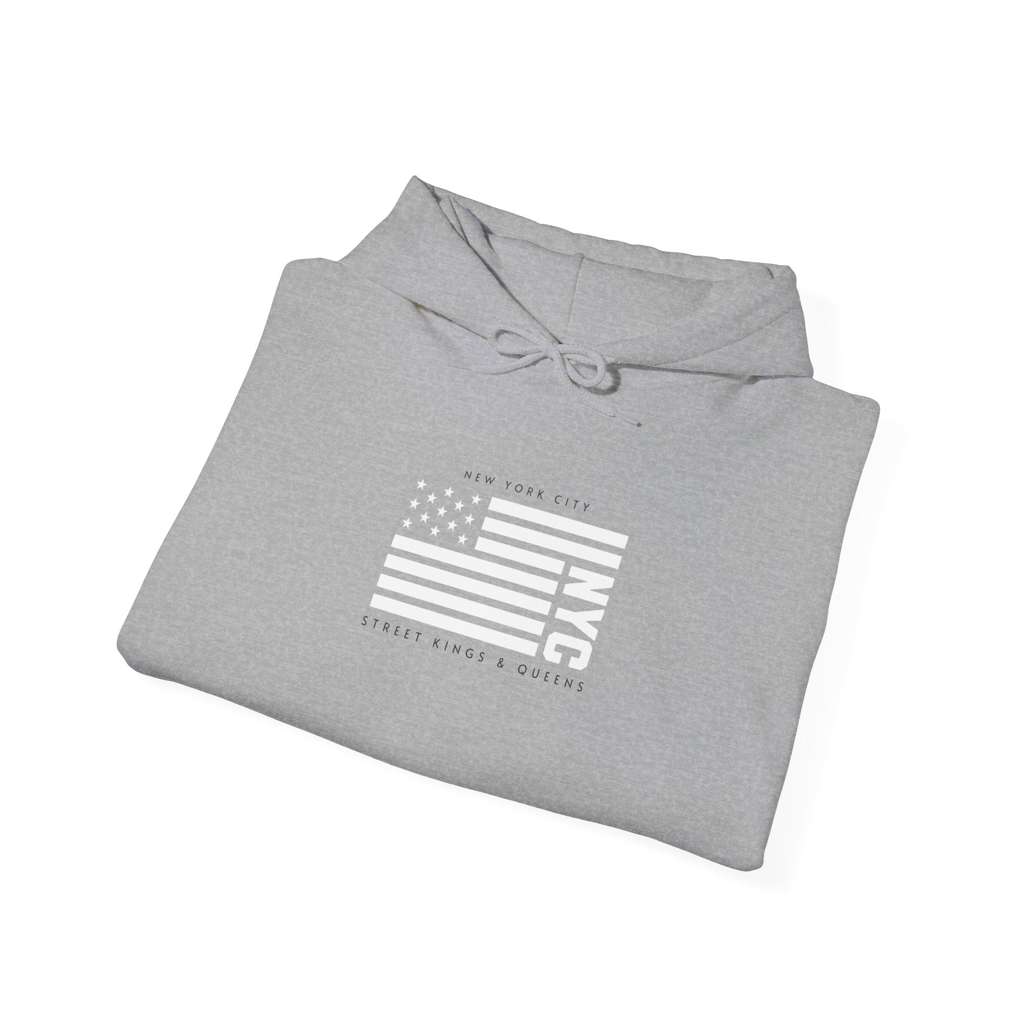 NYC Flag Hooded Sweatshirt – Cozy Unisex Pullover for City Lovers