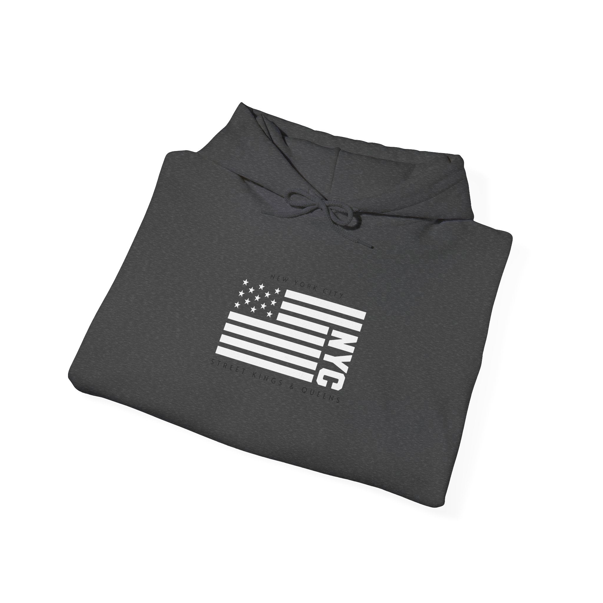 NYC Flag Hooded Sweatshirt – Cozy Unisex Pullover for City Lovers