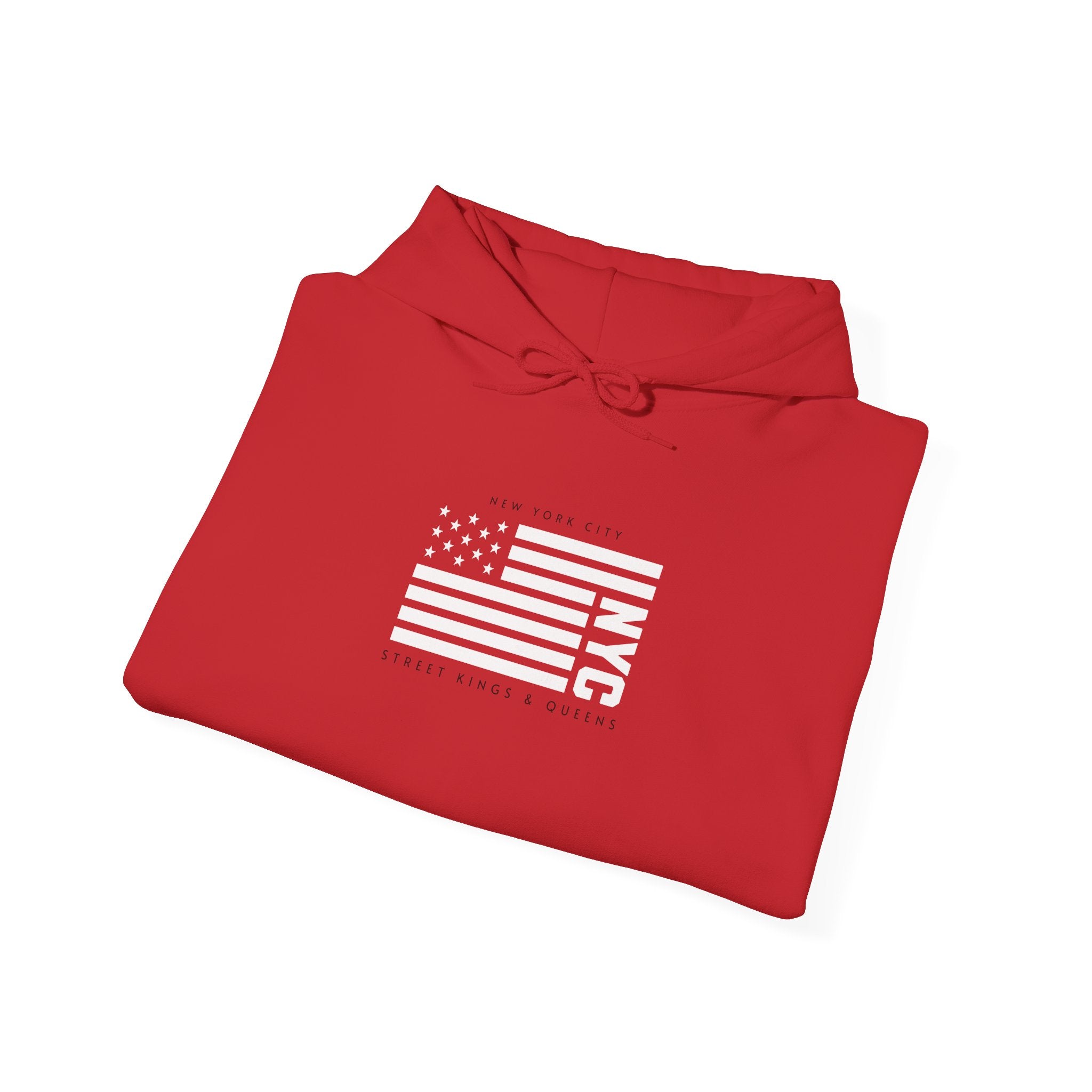 NYC Flag Hooded Sweatshirt – Cozy Unisex Pullover for City Lovers