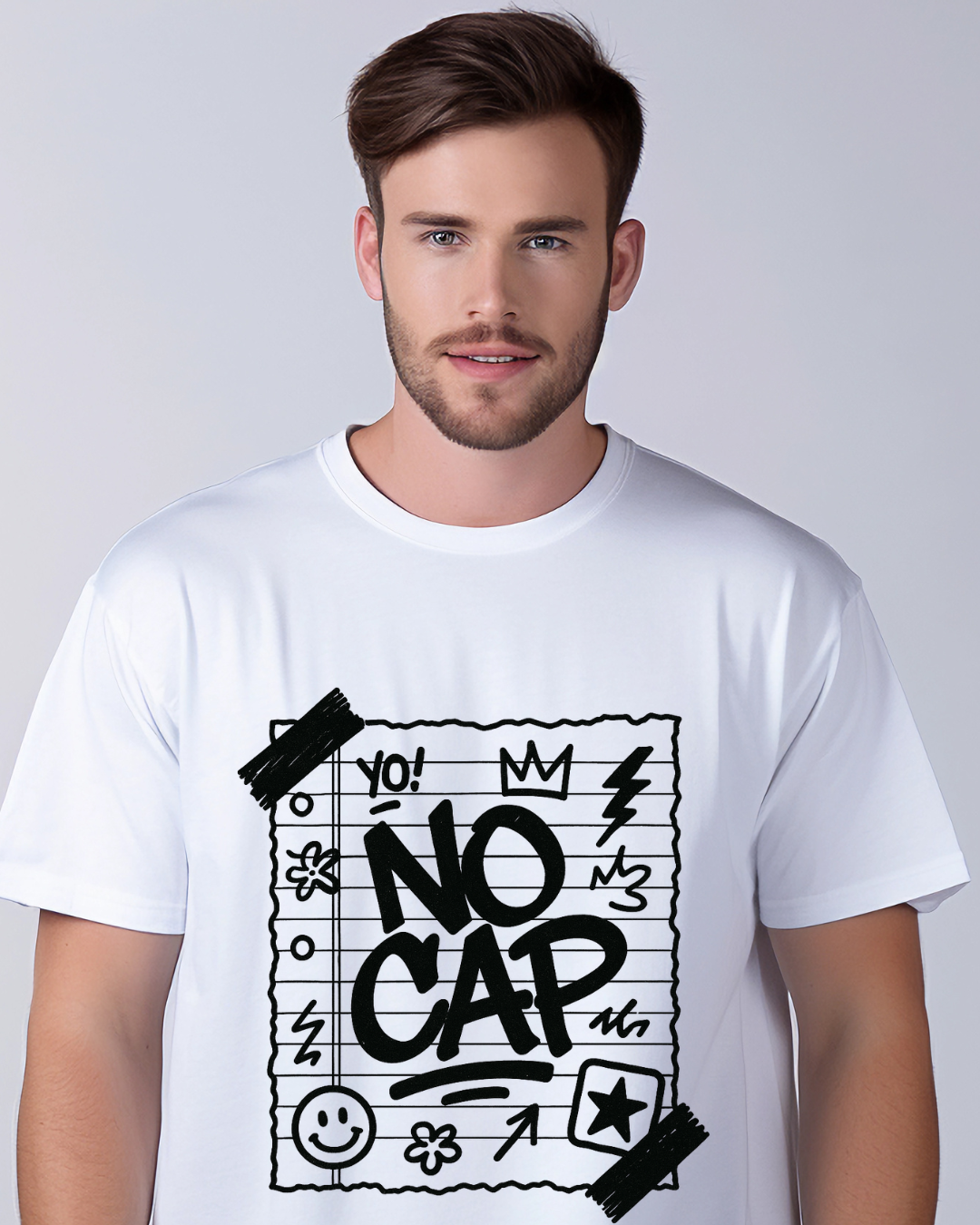 no cap t-shirt, unisex streetwear tee, journal paper graphic, urban statement shirt, ring-spun cotton tee, casual graffiti tee, daily lifestyle shirt, college streetwear, bold message tee, ethically sourced t-shirt