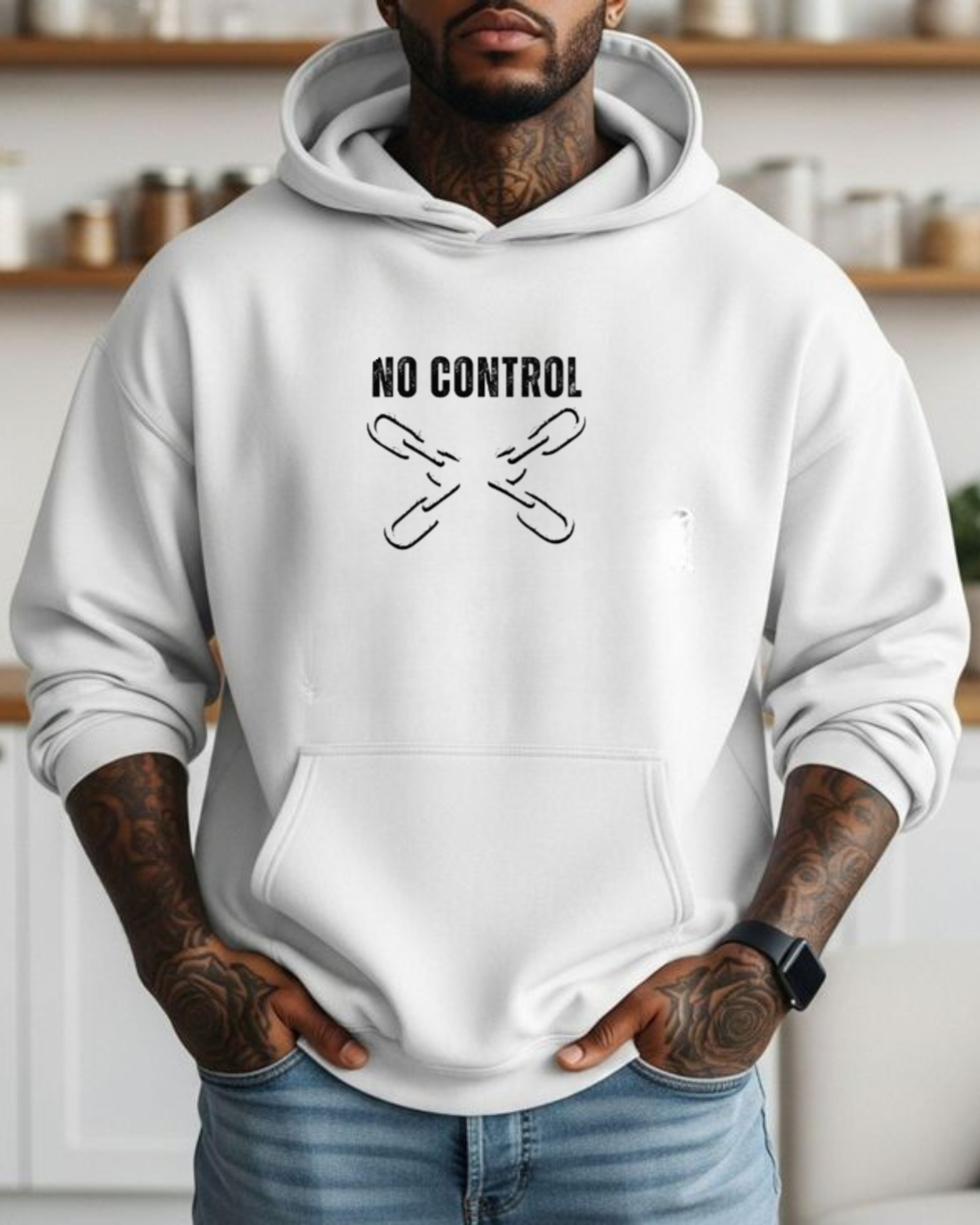 Urban Grunge “No Control” Hoodie – Unisex Heavy-Blend Streetwear Pullover