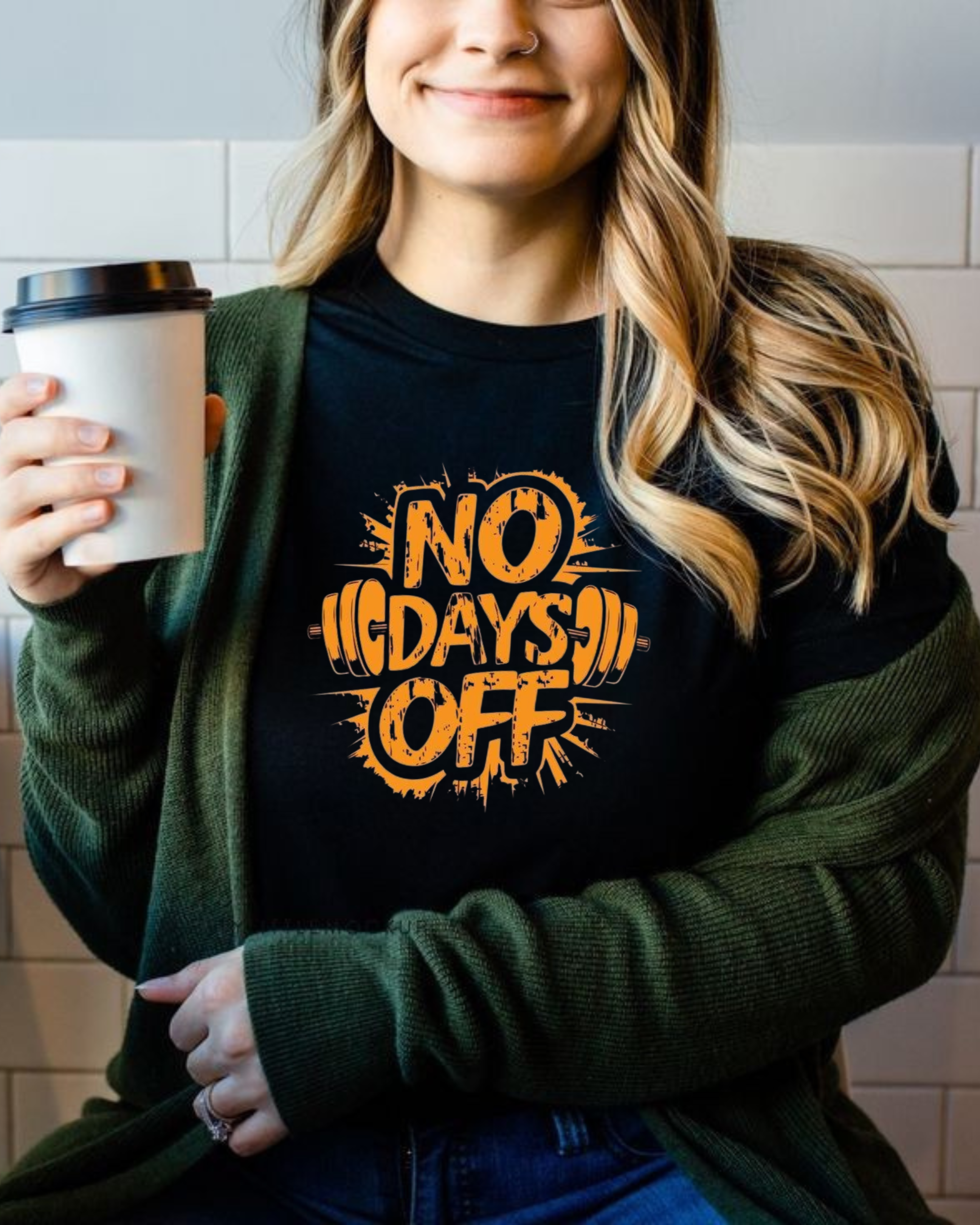 No Days Off Graphic Tee – Unisex Streetstyle Workout Shirt
