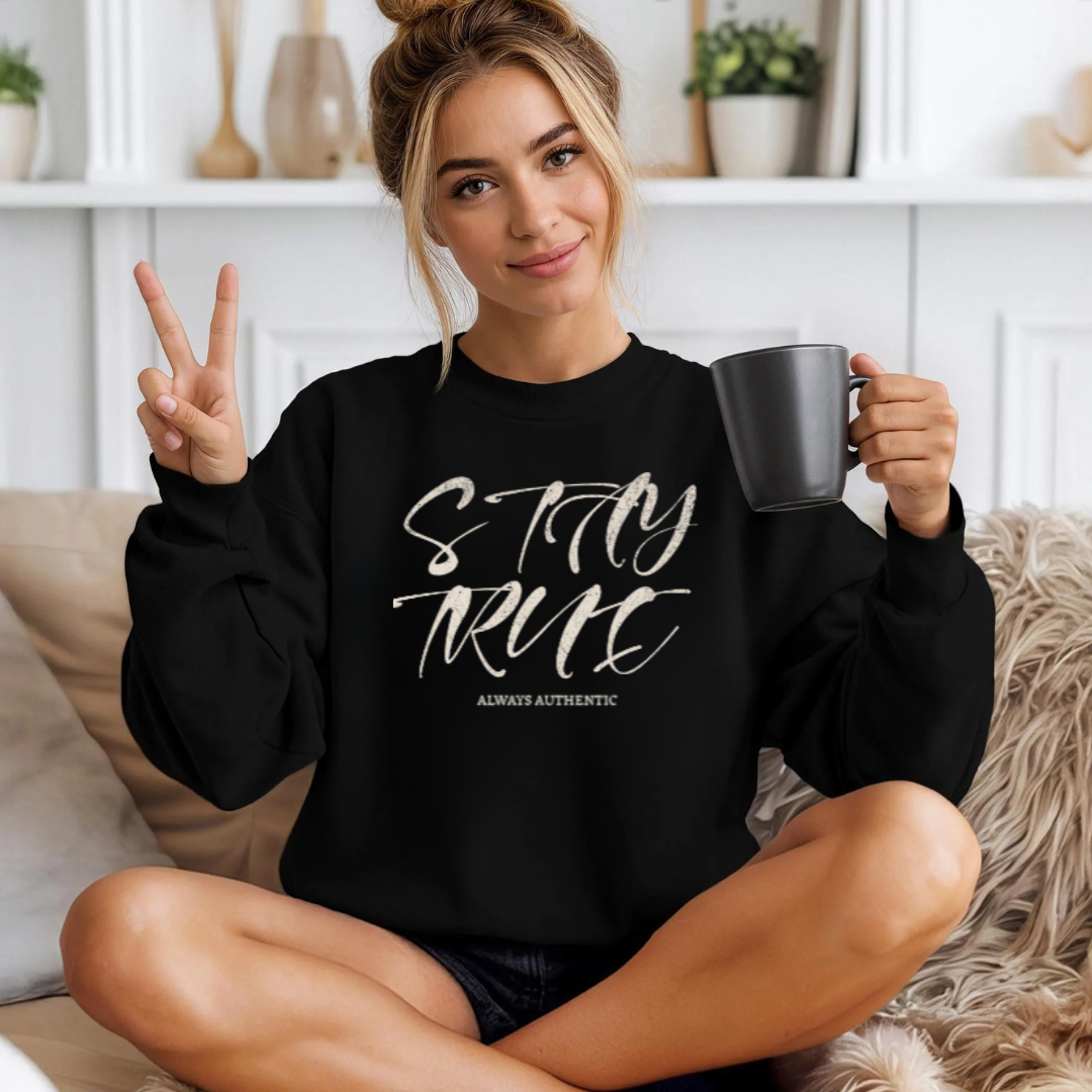 Stay True Crewneck Sweatshirt – Unisex Heavy Blend™ Everyday Comfort & Inspiring Apparel