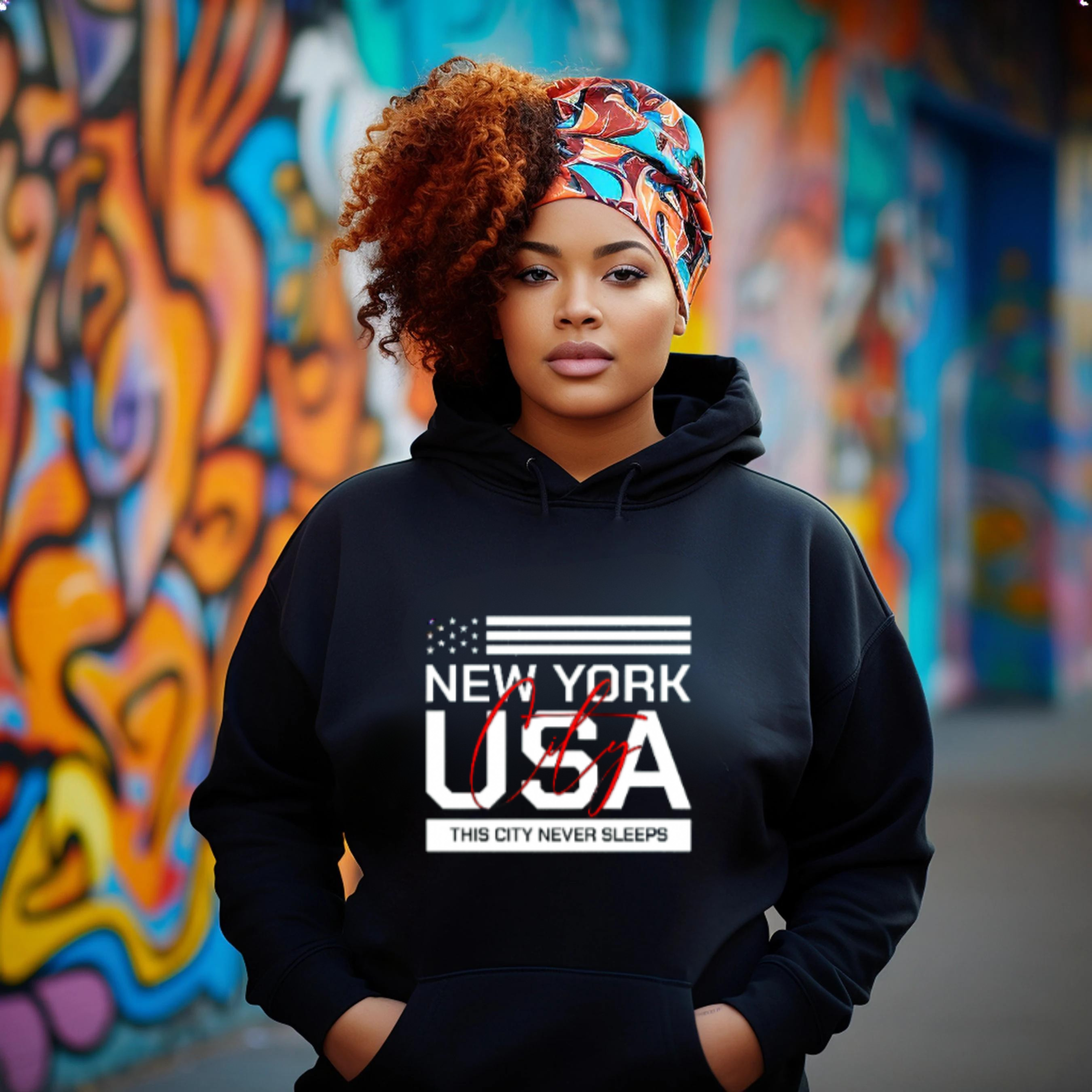 NYC Three-Panel Fleece Hoodie – Cozy Unisex Pullover, Perfect Gift for City Lovers & Travel Enthusiasts