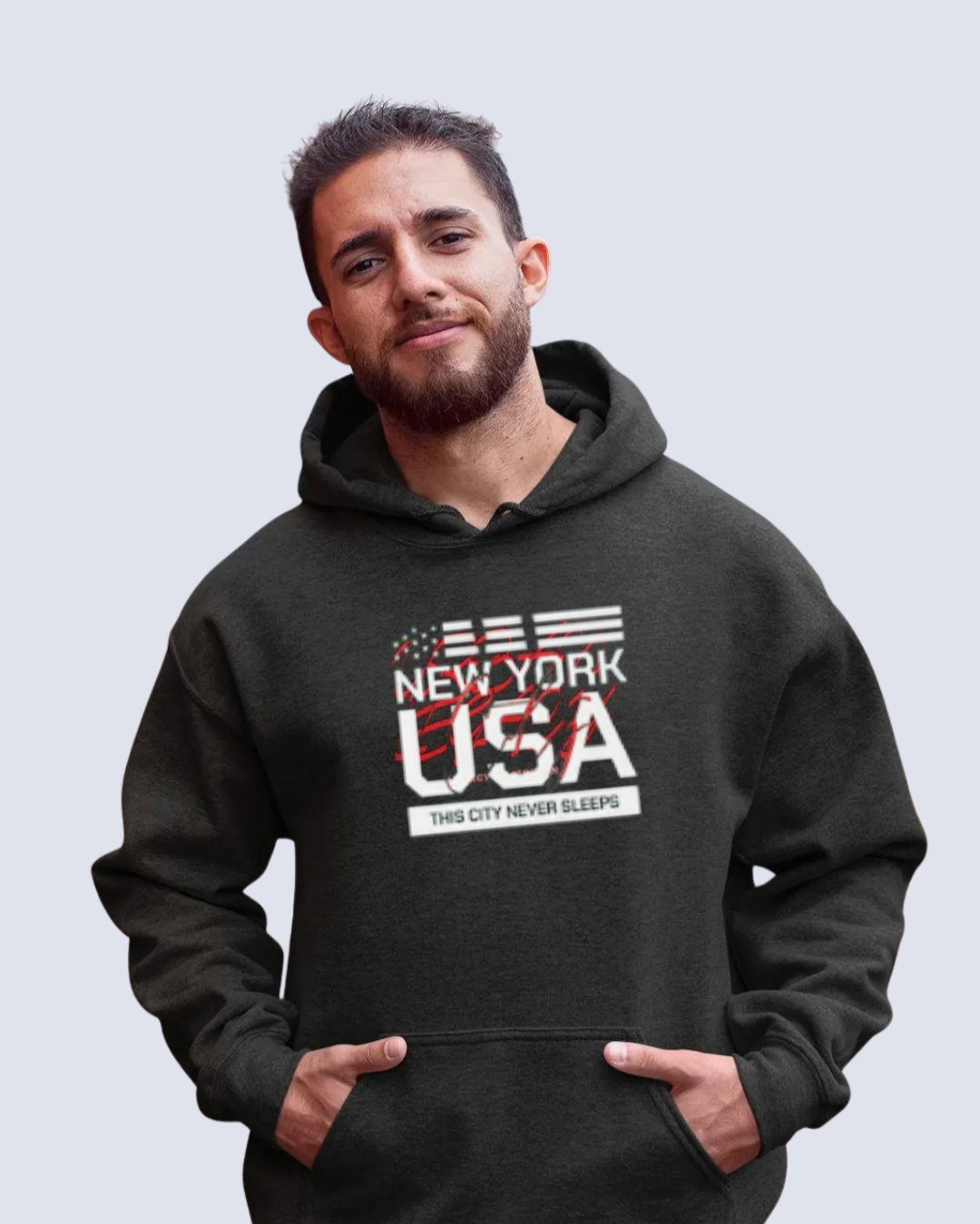 NYC Three-Panel Fleece Hoodie – Cozy Unisex Pullover, Perfect Gift for City Lovers & Travel Enthusiasts