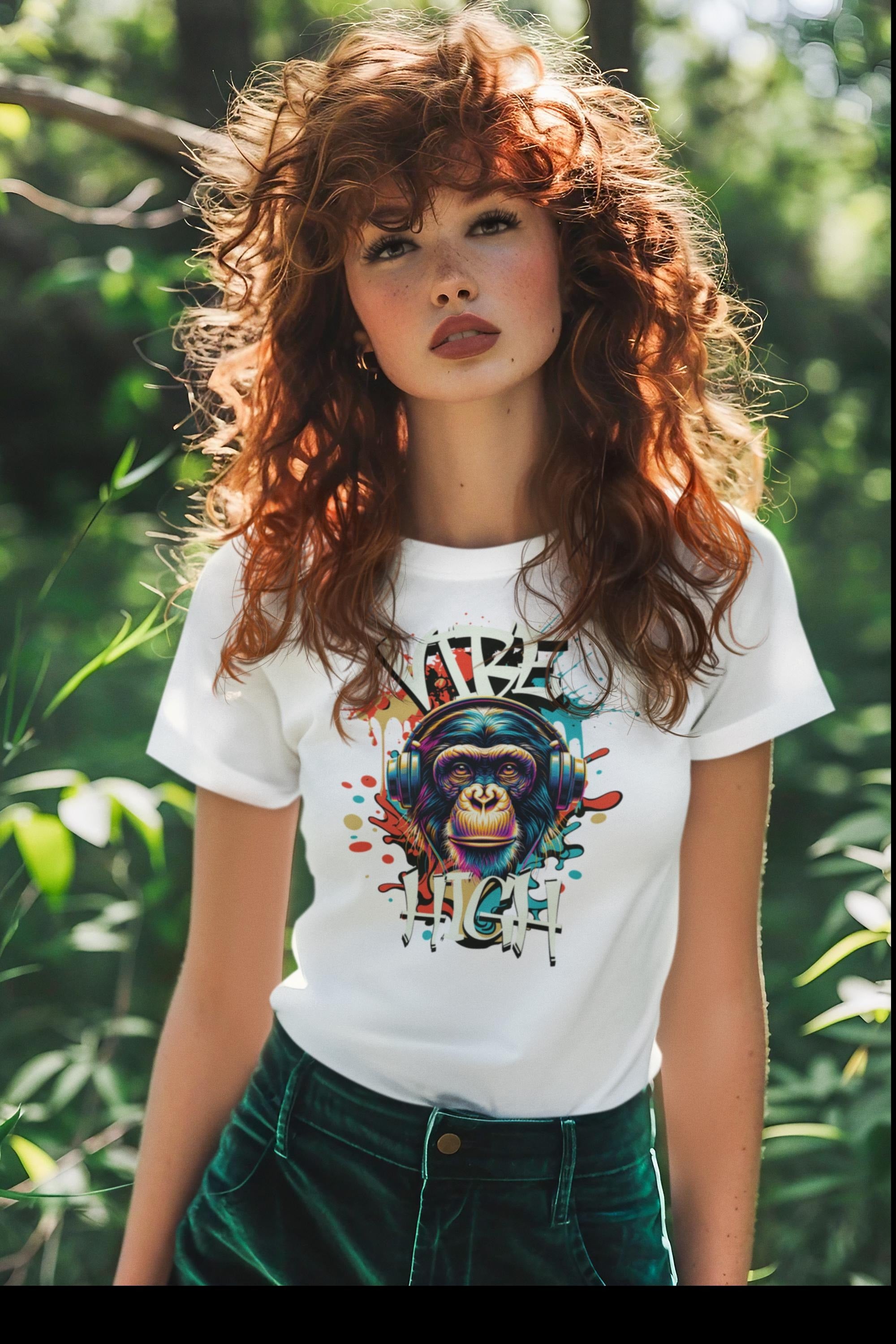 Vibe High Graphic Tee – Unisex Colorful “Vibe High” Monkey Streetwear T-Shirt