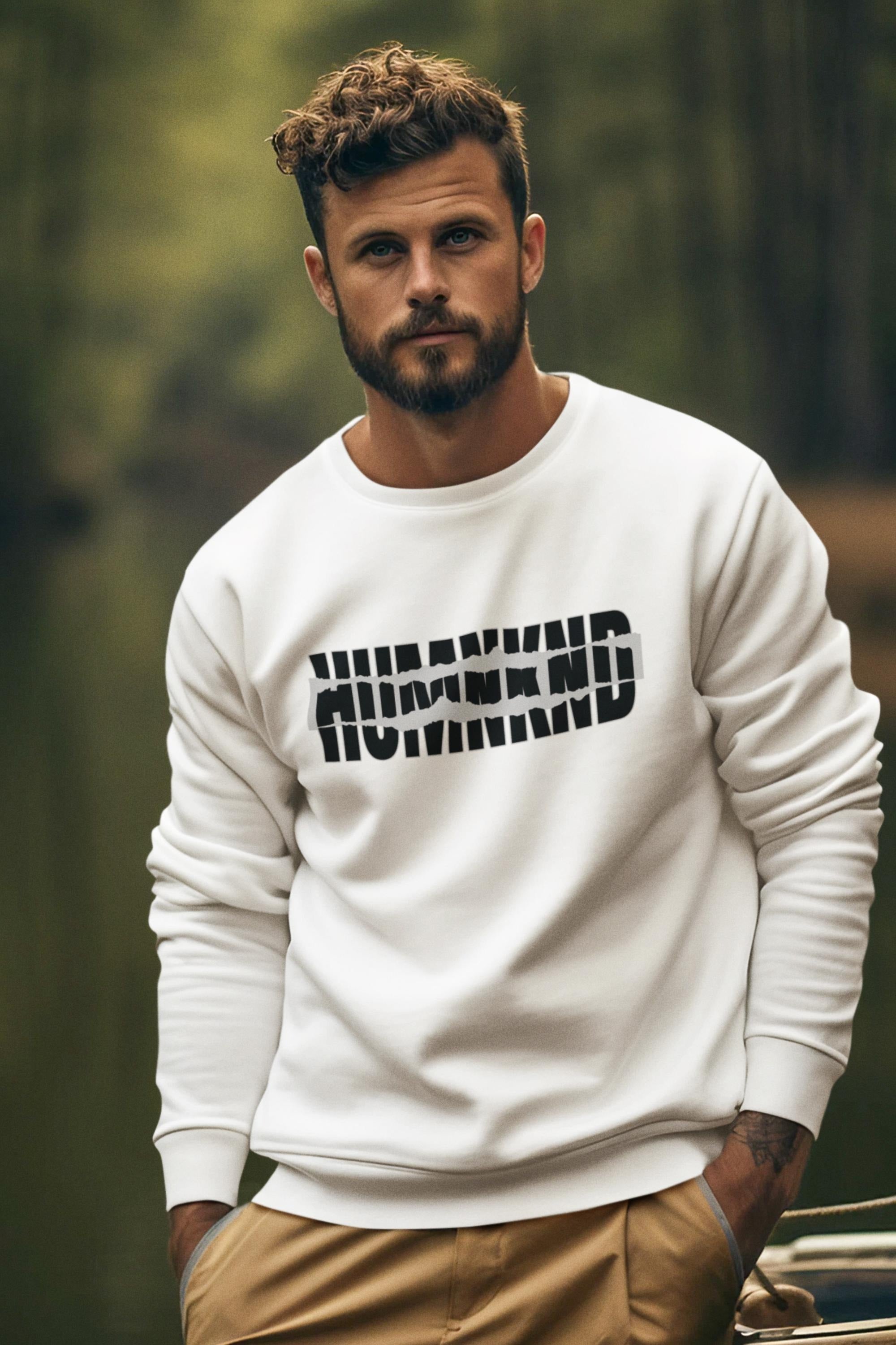 Humankind Sweatshirt – Unisex Garment-Dyed Crewneck, Cozy Everyday Comfort & Inspirational Gift