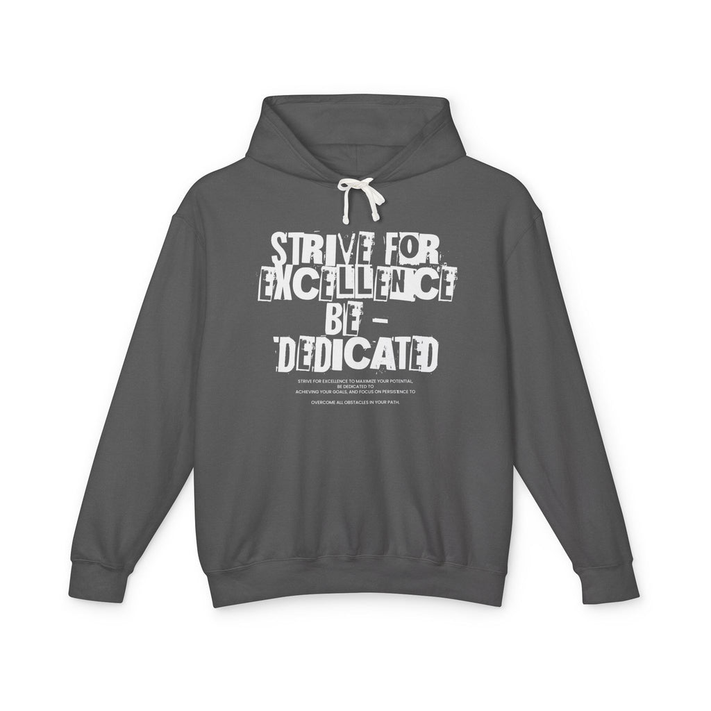 Strive for Excellence Hoodie – Motivational Unisex Pullover for Goal-Getters, Lightweight Everyday Hoodie for Gym