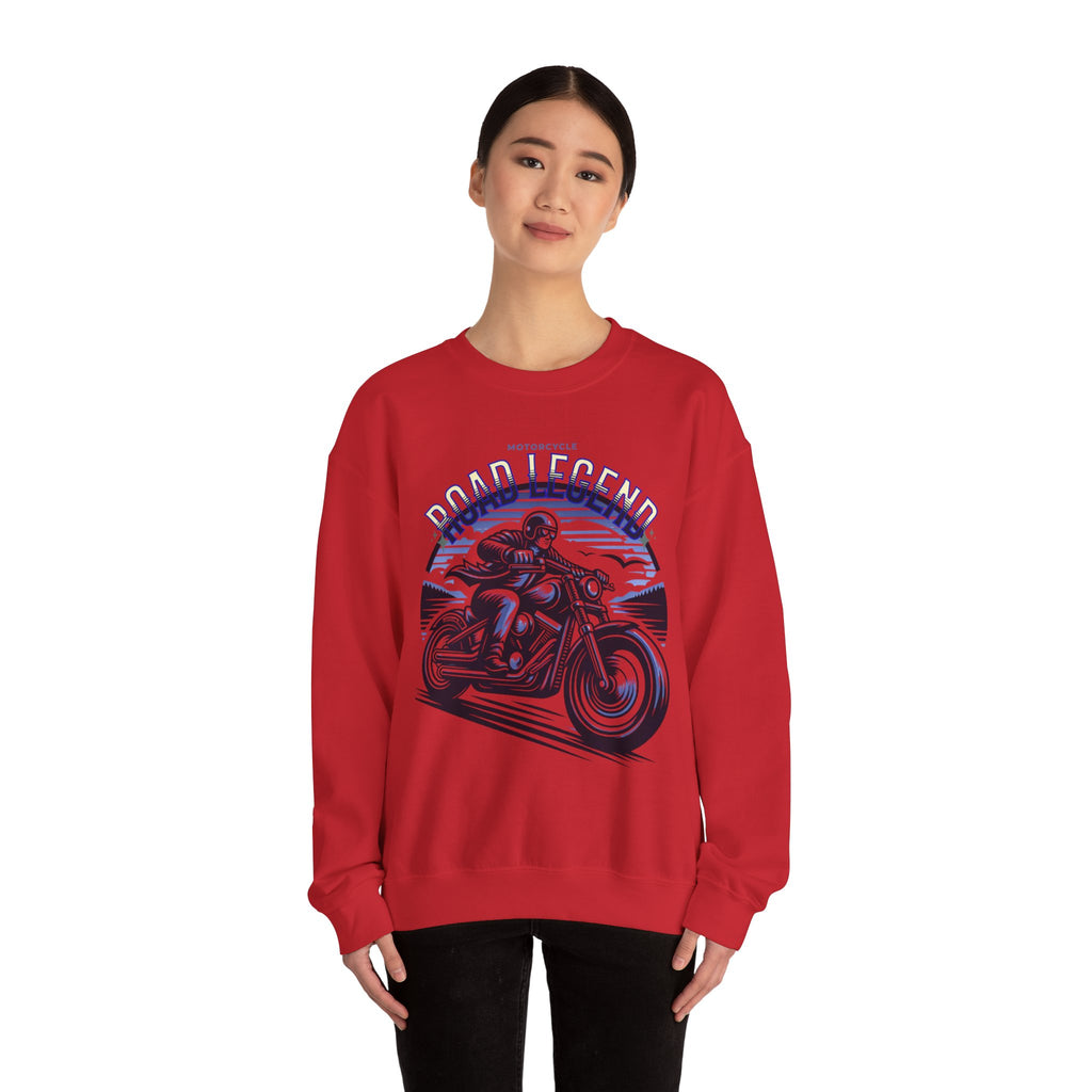 Motorcycle Road Legend Sweatshirt – Unisex Vintage Vibe Crewneck for Riders