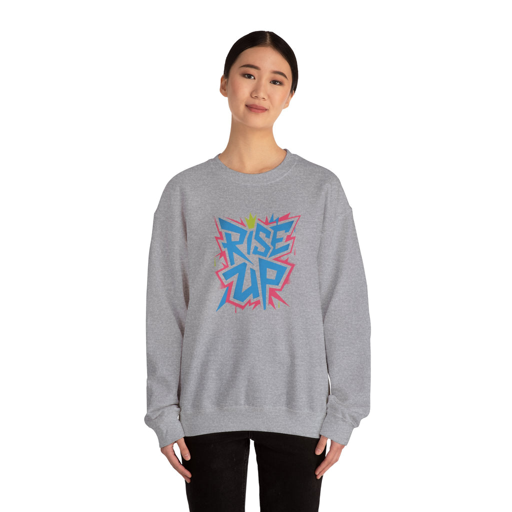 Rise Up graphic Crewneck Sweatshirt | Motivational street art design