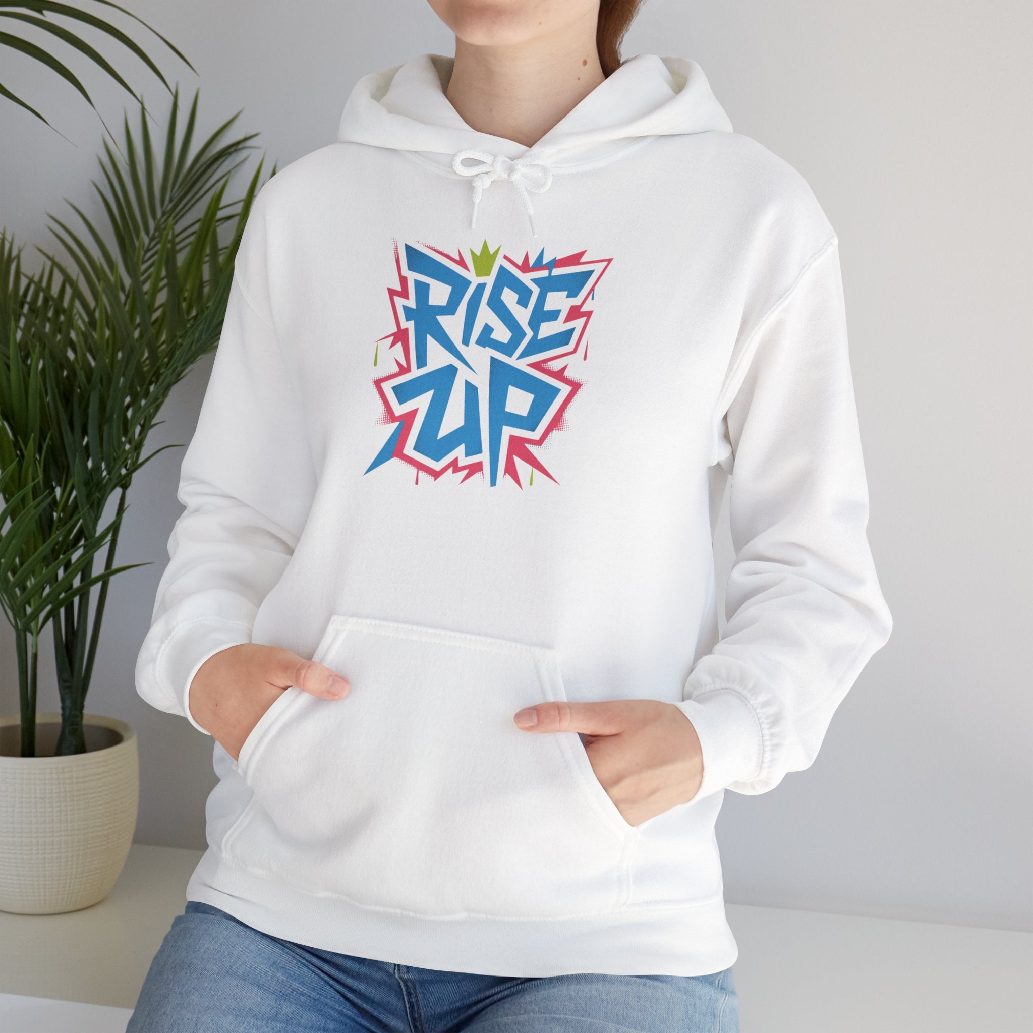 Rise Up Hoodie, Inspirational Sweatshirt, Motivational Jumper, Encouraging Pullover, Empowering Hooded Top