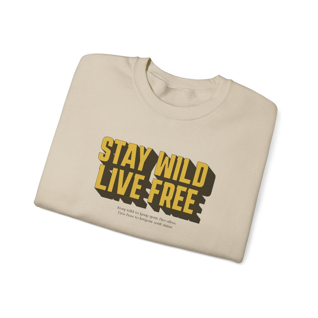 Stay Wild Live Free Sweatshirt | Unisex Outdoor Crewneck for Adventurers