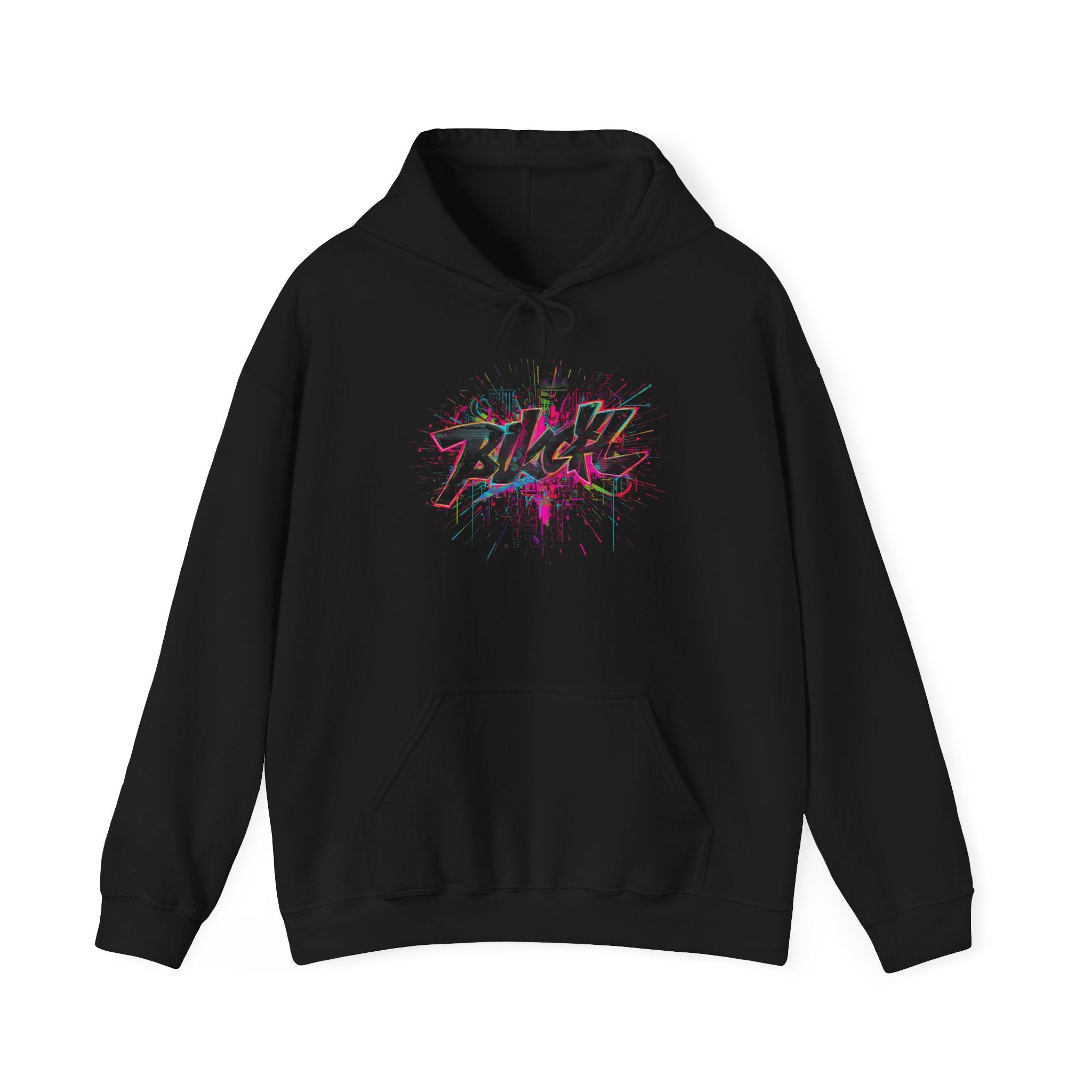 Black Graffiti Splash Hoodie | Urban Street Art Pullover