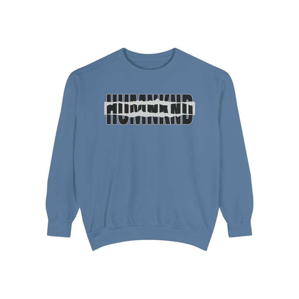 Humankind Sweatshirt – Unisex Garment-Dyed Crewneck, Cozy Everyday Comfort & Inspirational Gift